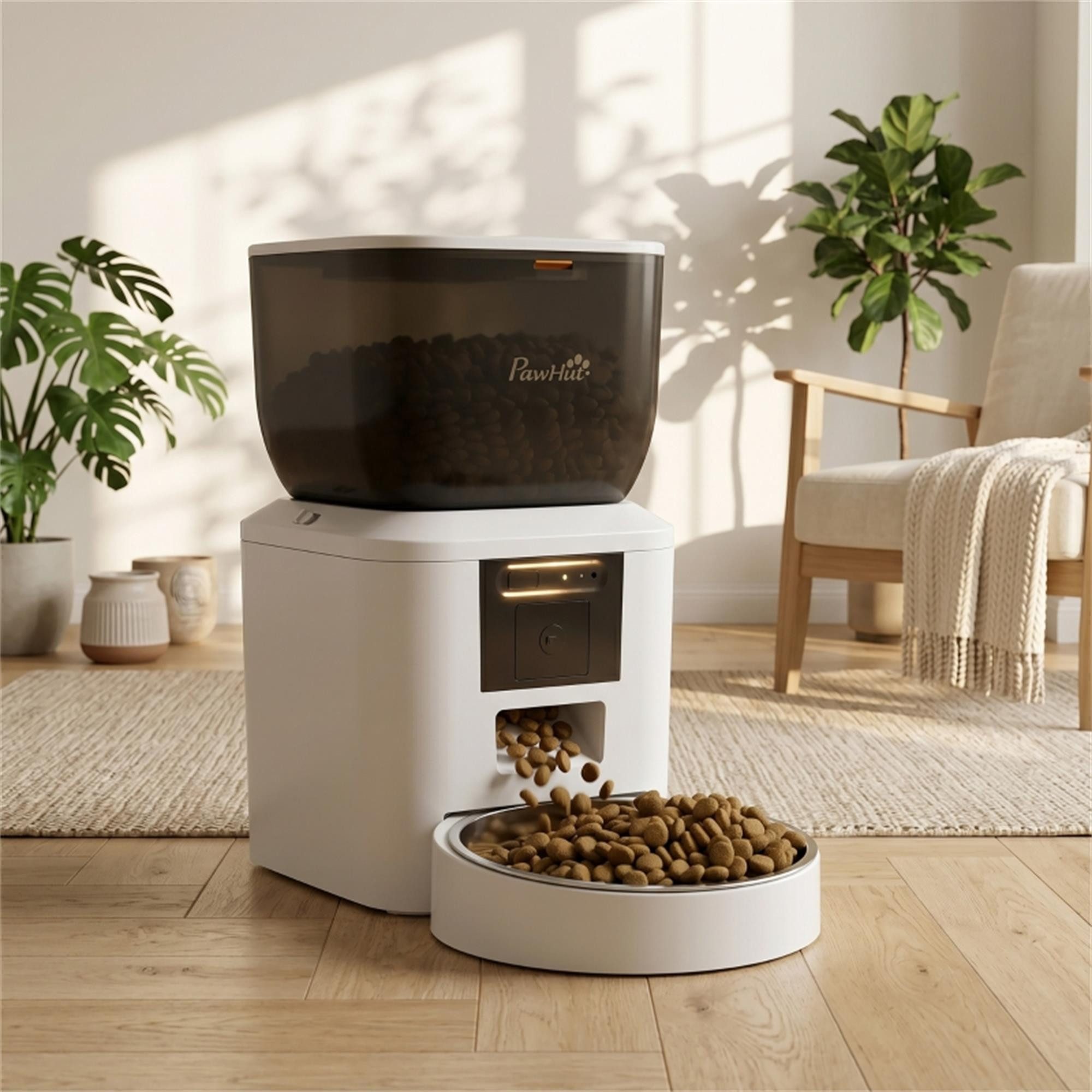 ibettertec Futterautomat Katze mit Kamera, 2,4 GHz WLAN, App-Steuerung, 4L Futterautomat für 1–10 Mahlzeiten, 2-Wege-Audio