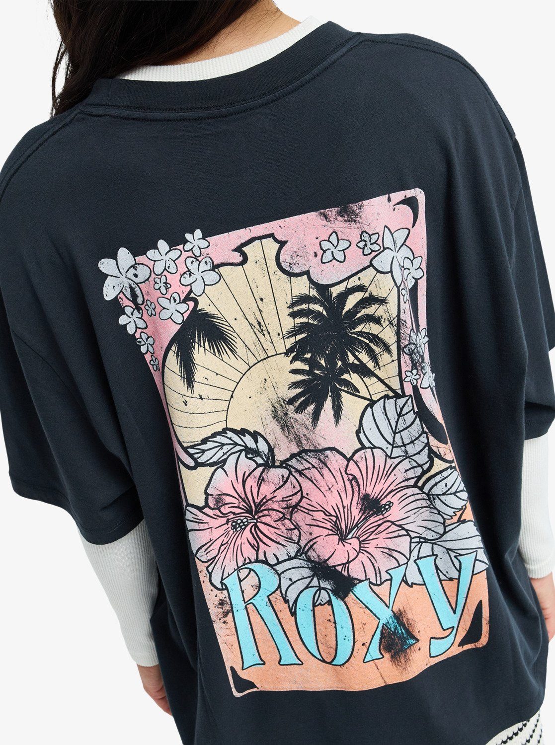 Roxy TALLOVERSIZE WASHED Kurzarm, lässiger Stil, für Alltag und entspannte Aktivitäten