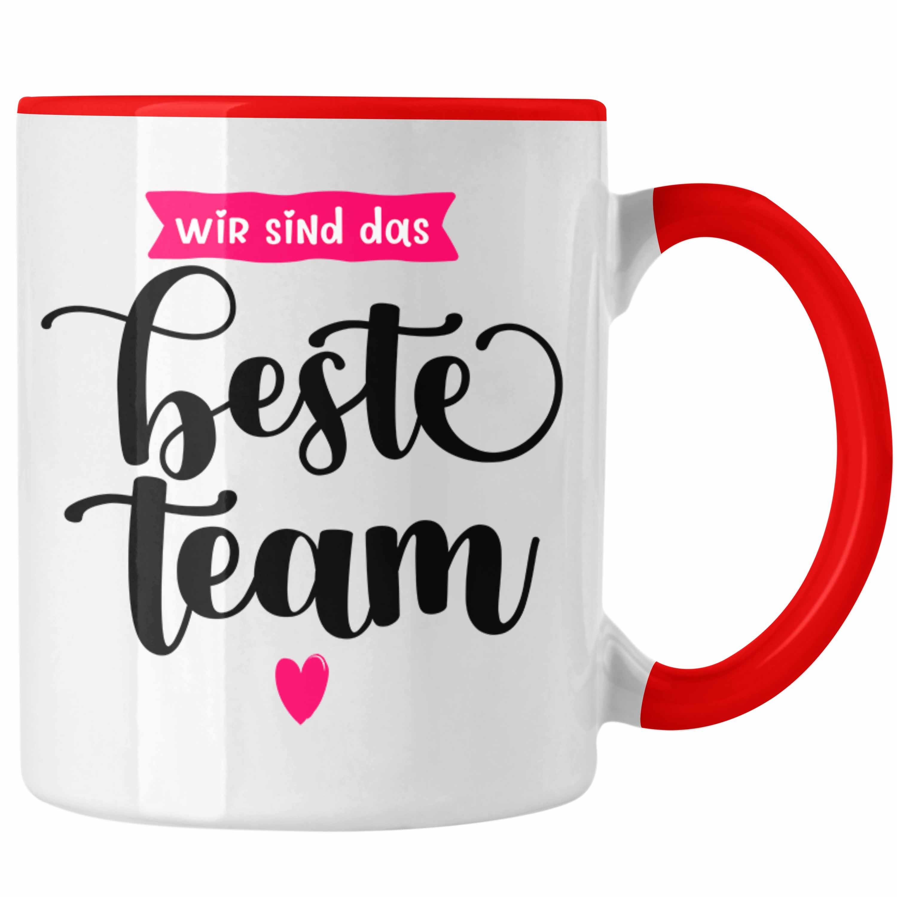Trendation Tasse Team Tasse Geschenk Lustige Geschenkidee Angestellte Teammitglied Arbe Rot
