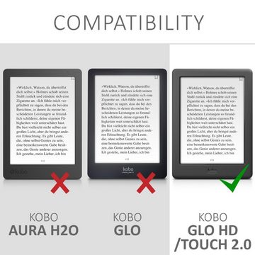 kwmobile E-Reader-Hülle Hülle für Kobo Glo HD / Touch 2.0, Filz Stoff eReader Schutzhülle - Flip Cover Case