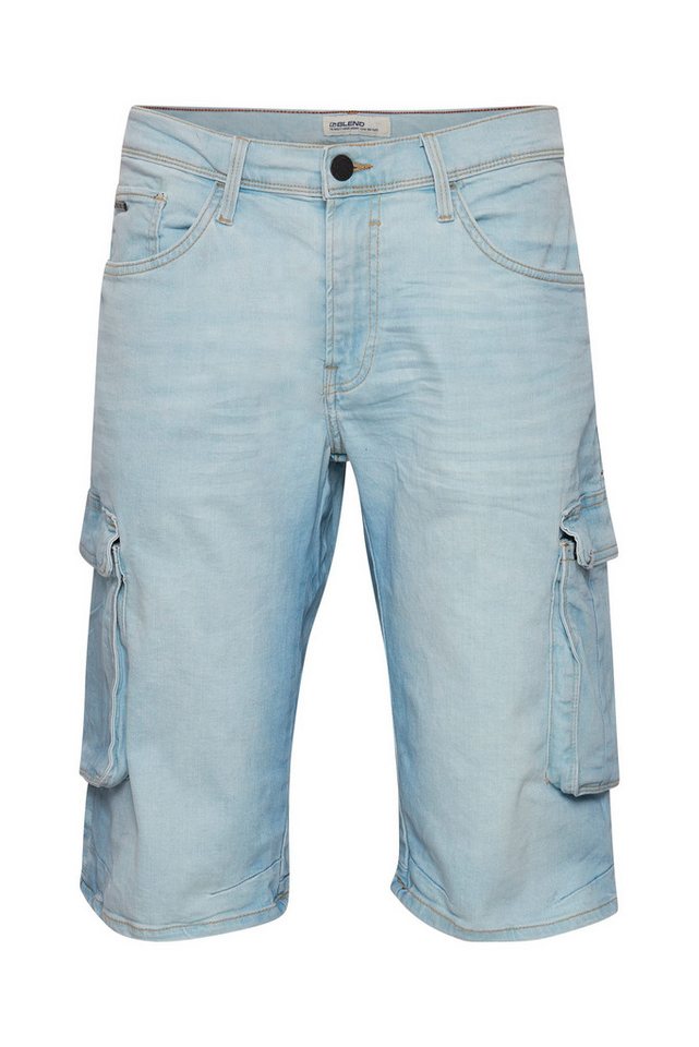 Blend Jeansshorts Moderne Shorts mit Cargotaschen für für Herren (1-tlg) Baumwolle Normal Fit Einfarbig atmungsaktiv Reißverschluss