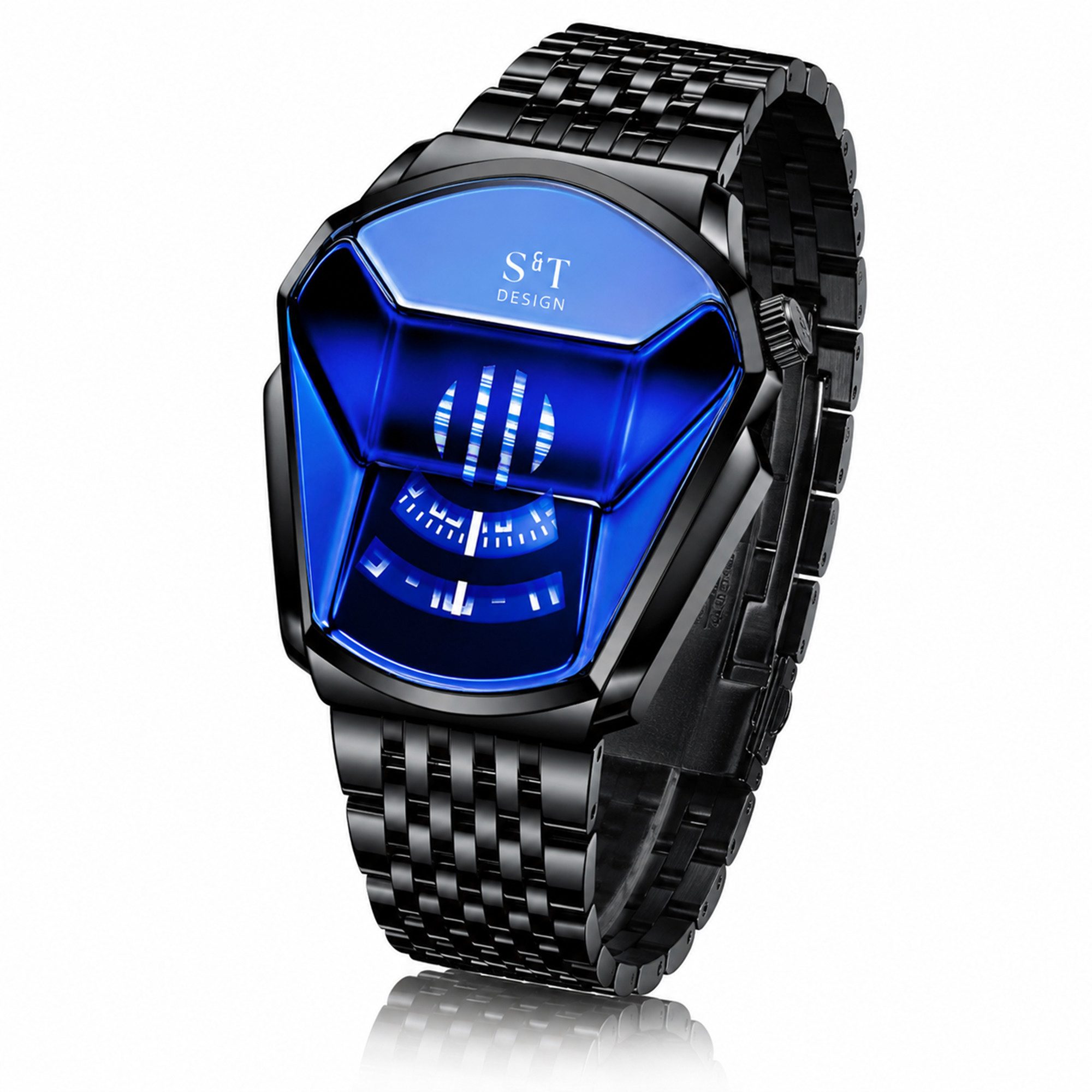 S&T Design Quarzuhr Herren Uhr Edelstahl Armbanduhr Herrenuhr, (Geschenkebox (Etui), inkl. Armbandkürzer & Etui), Männer Uhr 3Bar Wasserdicht Analog Geschenk