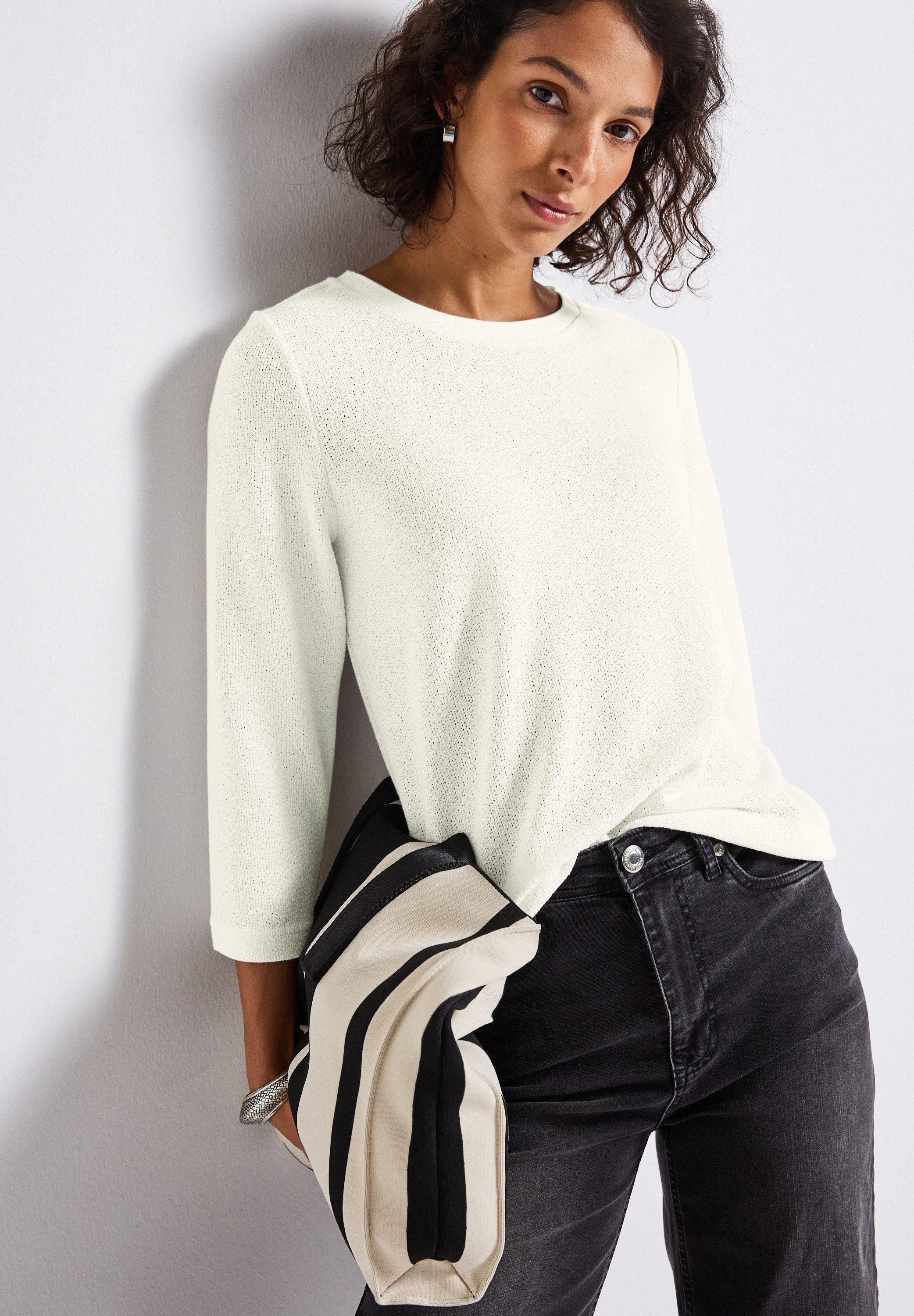 STREET ONE 3/4-Arm-Shirt in Strick-Look Qualität günstig online kaufen