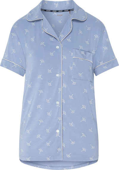 JOOP! Bodywear Pyjamaoberteil JOOP! Sheer Luxury Shirt bel air blue/sand