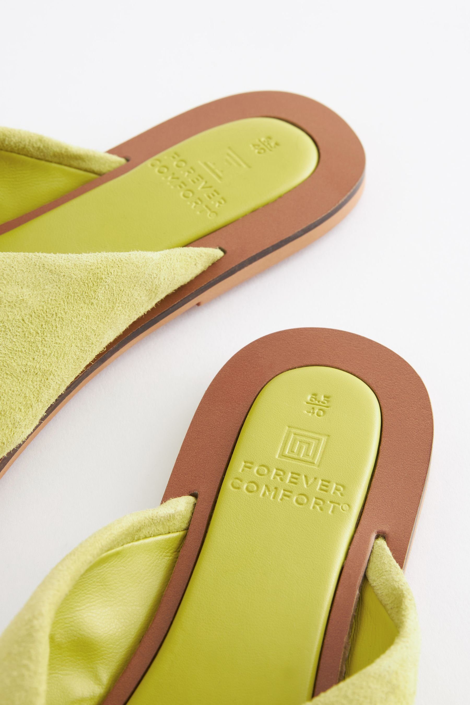 Knoten Pantoletten Comfort® aus Green mit Lime Forever Leder Pantolette Next (1-tlg)