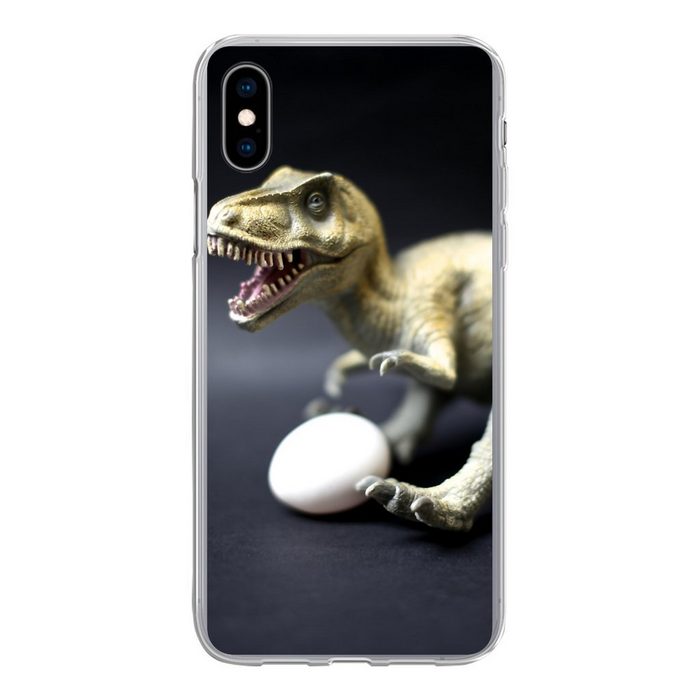 MuchoWow Handyhülle Dinosaurier-Ei - weiß Handyhülle Apple iPhone Xs Smartphone-Bumper Print Handy