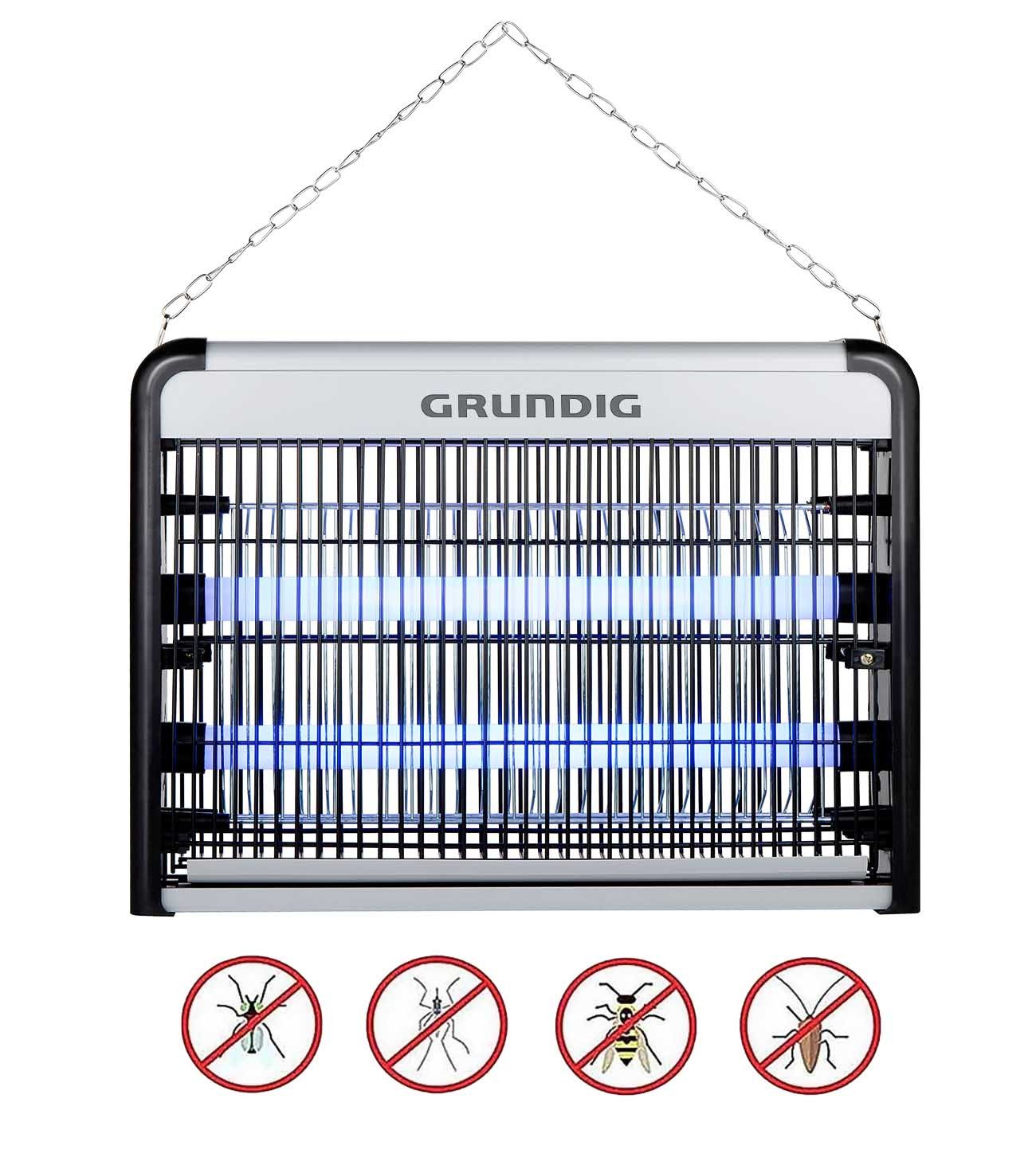 Grundig Insektenfalle Elektronische UV-Lampe gegen Insekten, LED Mückenlampe, Mückenabwehr