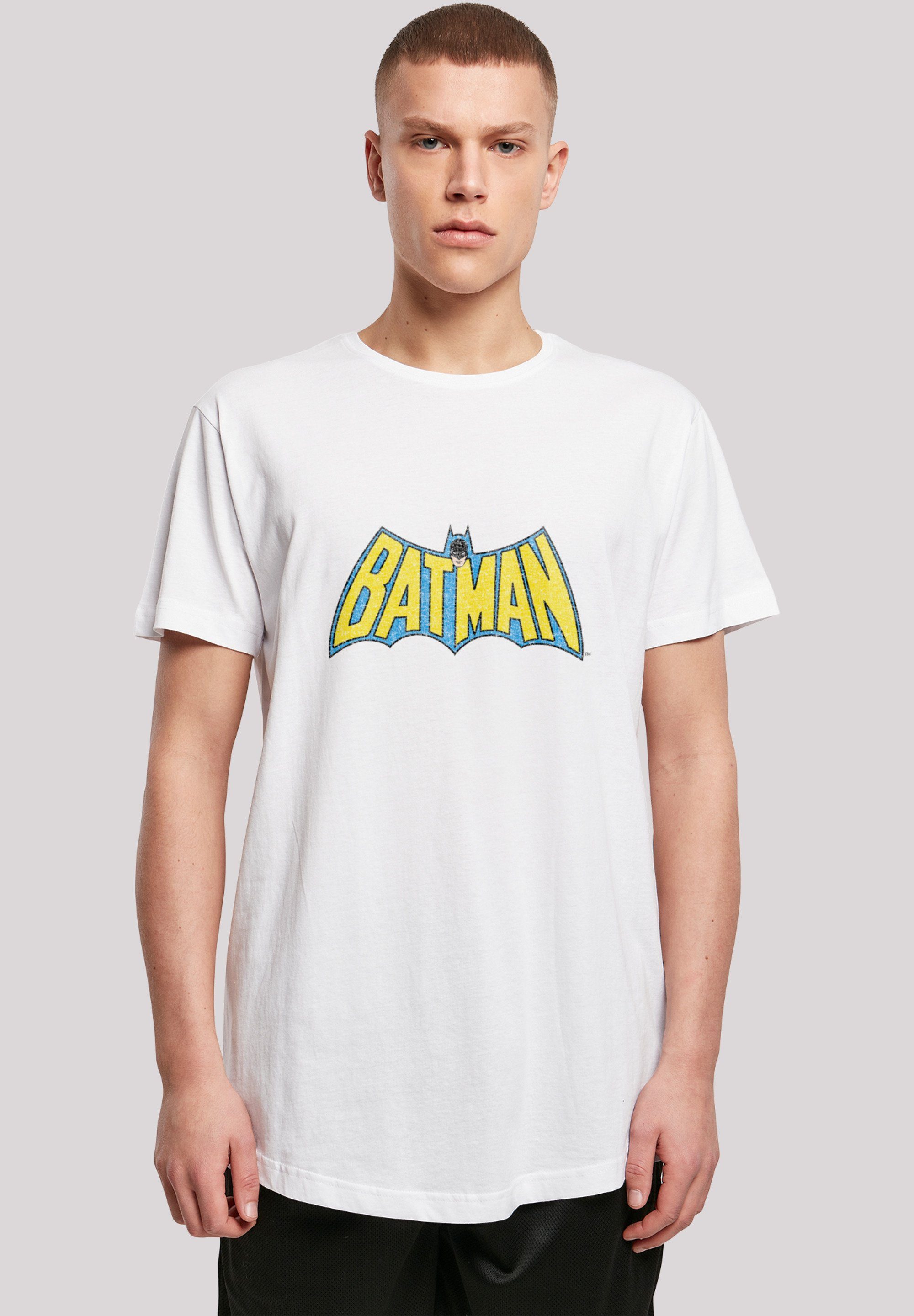 F4NT4STIC T-Shirt DC Comics Superhelden Batman Crackle Logo Print weiß