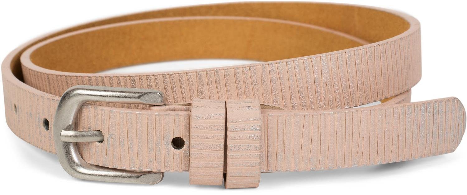 styleBREAKER Synthetikgürtel Schmaler Gürtel mit Streifen Struktur (1-St)