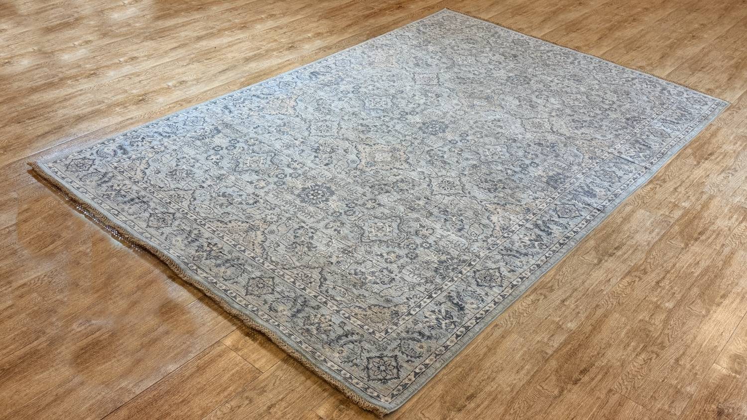 Rug Studios Teppich ZIEGLER FEIN-ORIGINAL HANDGEKNÜPFT, Rechteckig, Höhe: 8 mm, Handgefertigt, 185 x 285 cm, Hellgrau