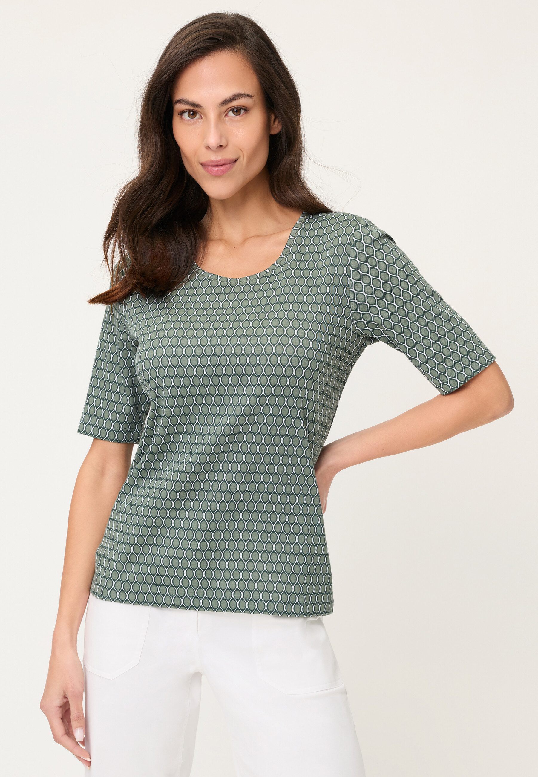 Olsen T-Shirt Shirt mit Allover-Dessin