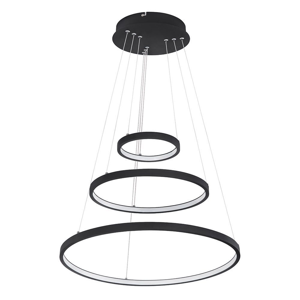 GLOBO LIGHTING LED-Hängeleuchte, LED-Leuchtmittel fest verbaut, Warmweiß, Hängelampe Pendelleuchte LED Wohnzimmerlampe Ringe dimmbar H 120 cm