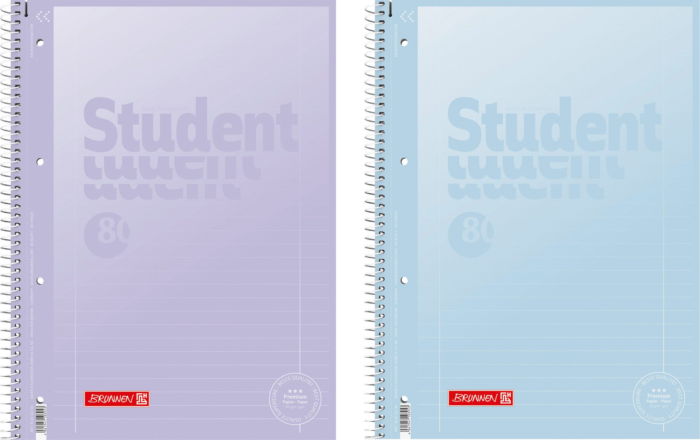 BRUNNEN Collegeblock Collegebl A4 Lin27 90g Pastell 2