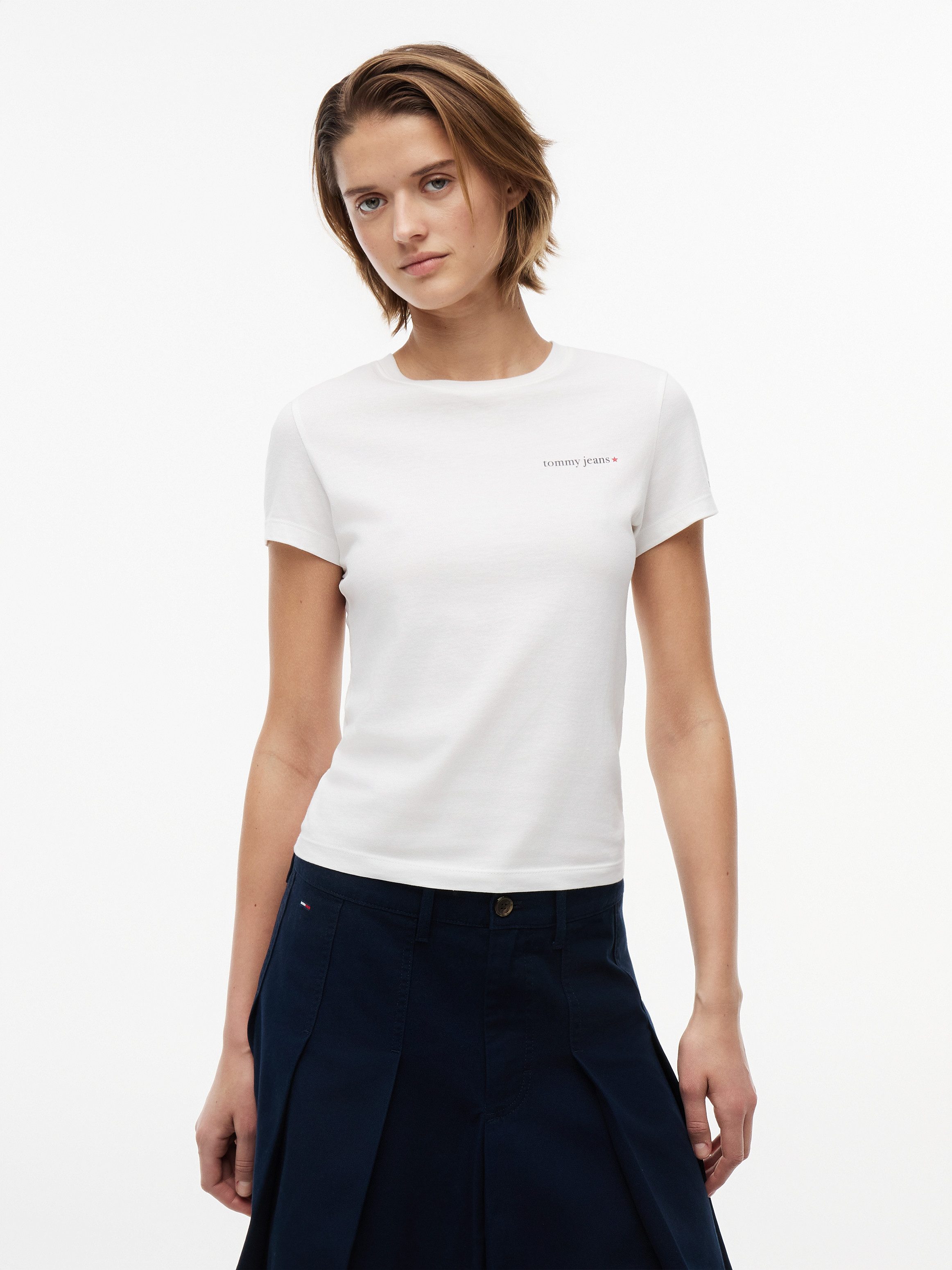 Tommy Jeans T-Shirt TJW SLIM ESS LOGO 1 SS TEE EXT Baumwolle, slim fit