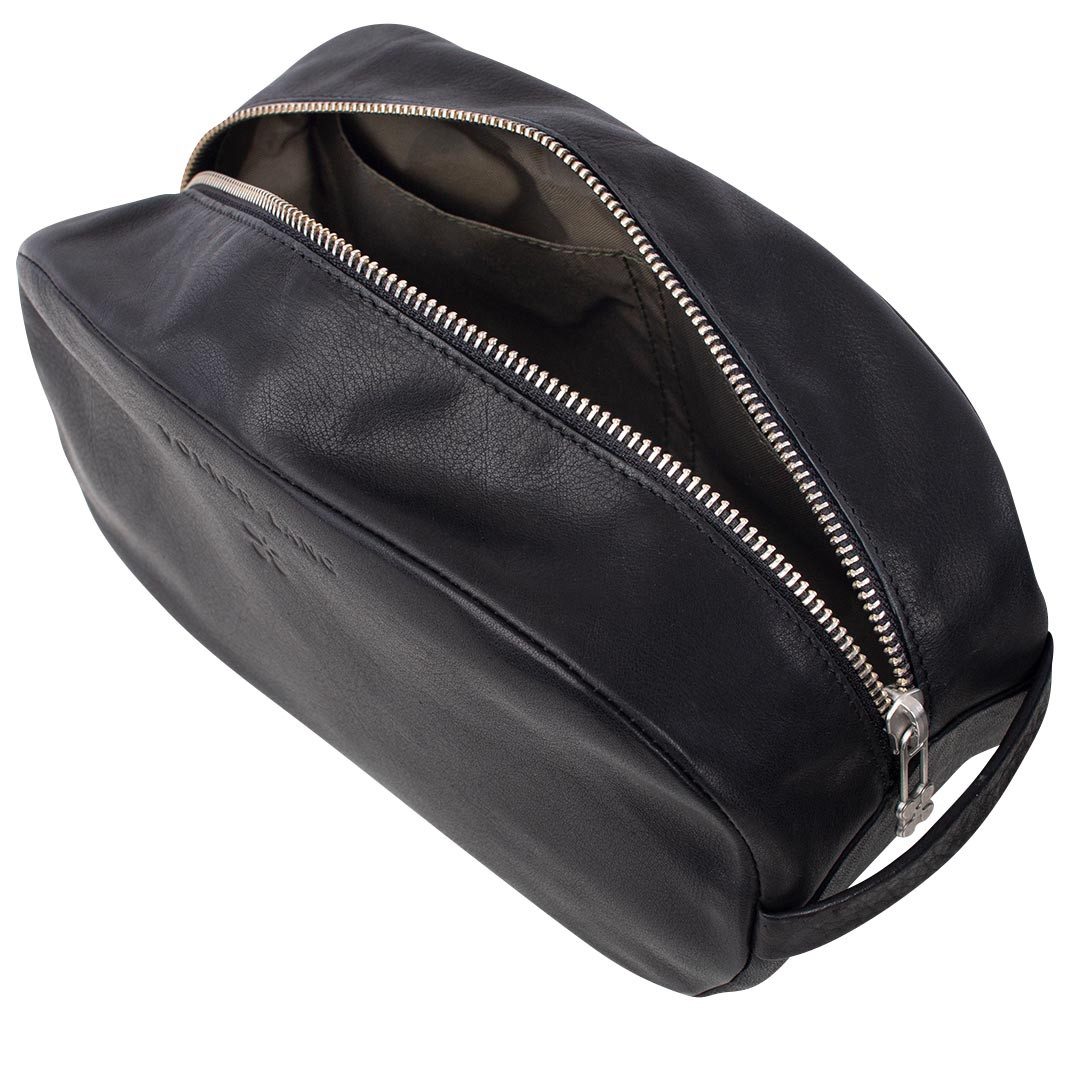 VOLKER LANG Kulturbeutel TRAVEL POUCH, PP1, Kompaktes Leder-Case, Premium Verarbeitung .
