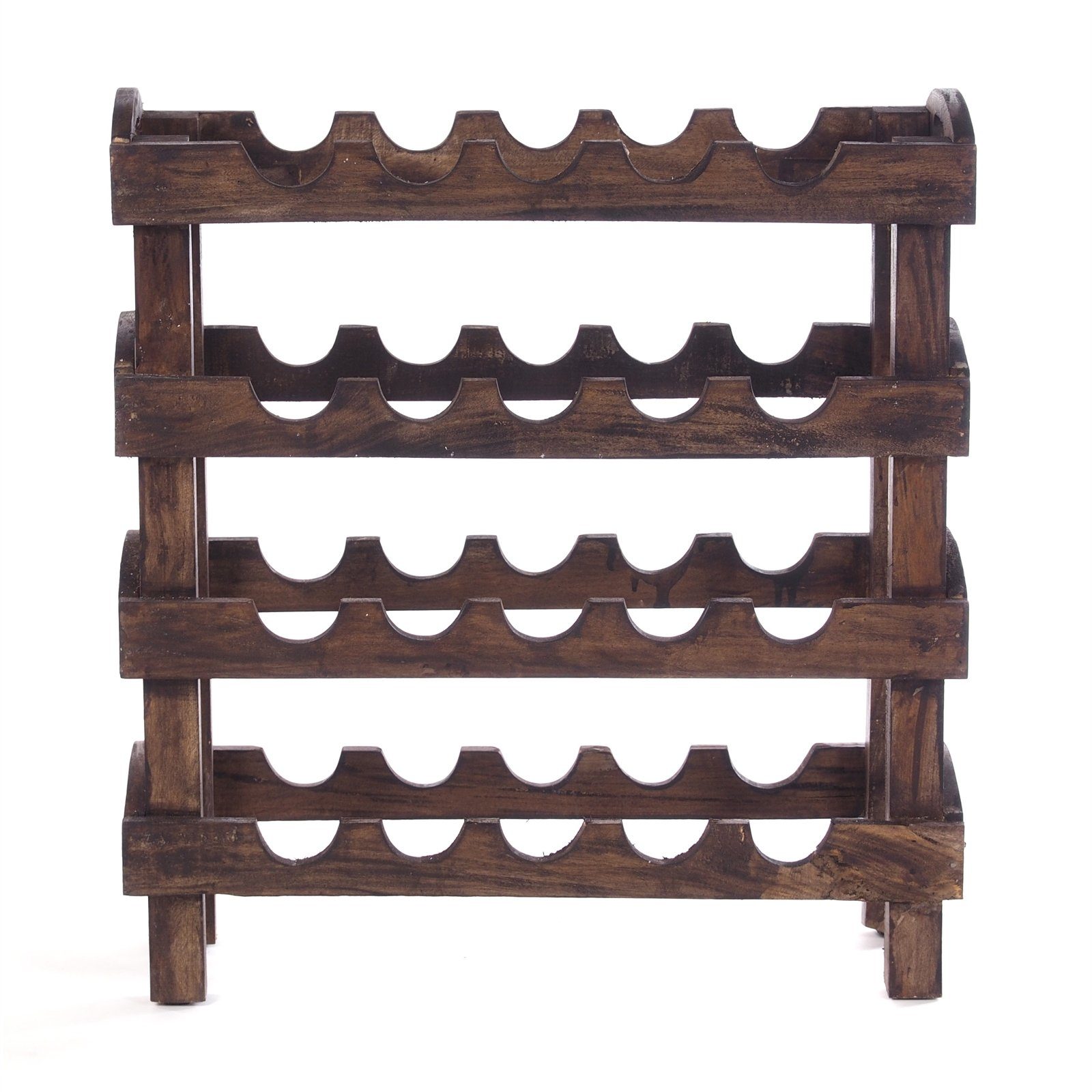 DESIGN DELIGHTS Weinregal WEINREGAL "RUSTIC", 66x61x24cm(HxBxT), Altholz massiv, Flaschenhalte