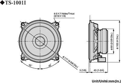 Pioneer Pioneer TS-1001I 10cm Lautsprecher z.B. für VW ect. Auto-Lautsprecher (Pioneer TS-1001I 10cm Lautsprecher z.B. für VW ect)