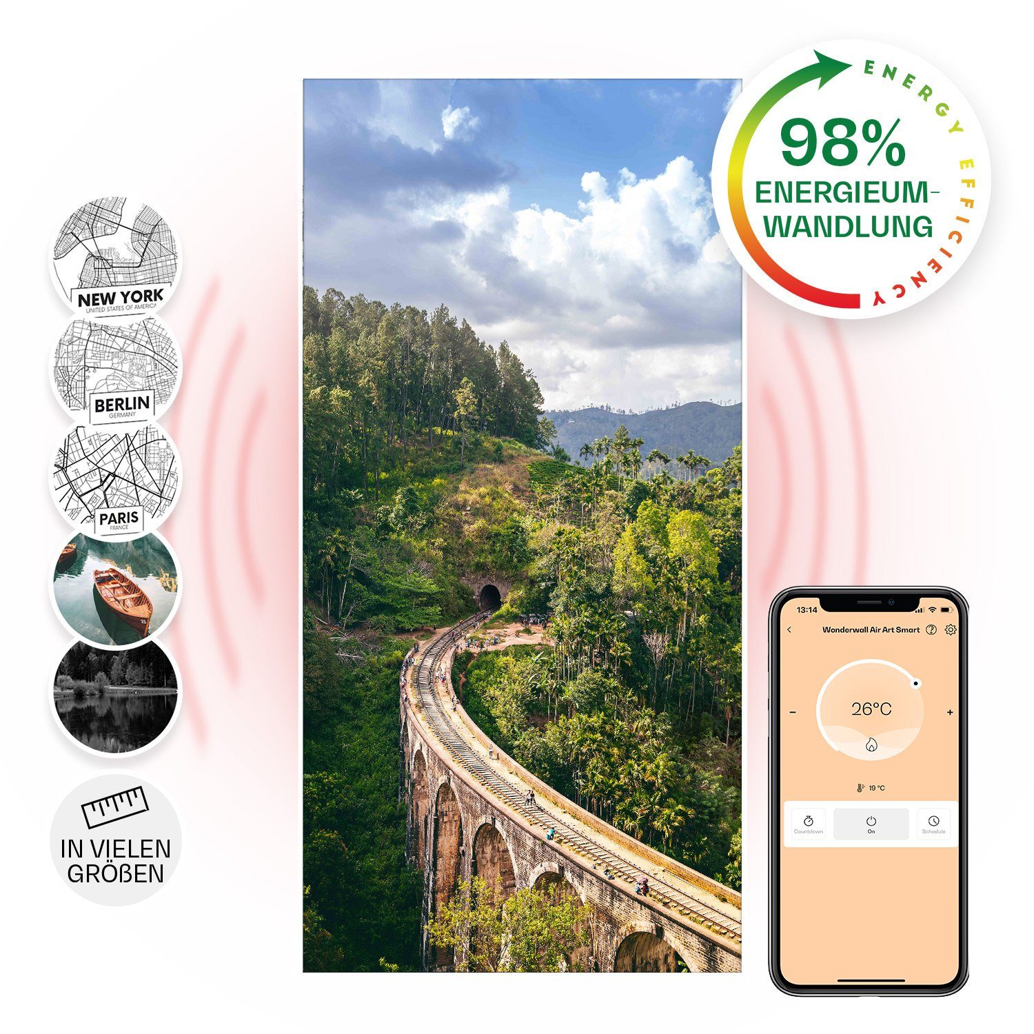 Klarstein Heizkörper Wonderwall Air Art Smart 700W, elektrische Infrarothei günstig online kaufen