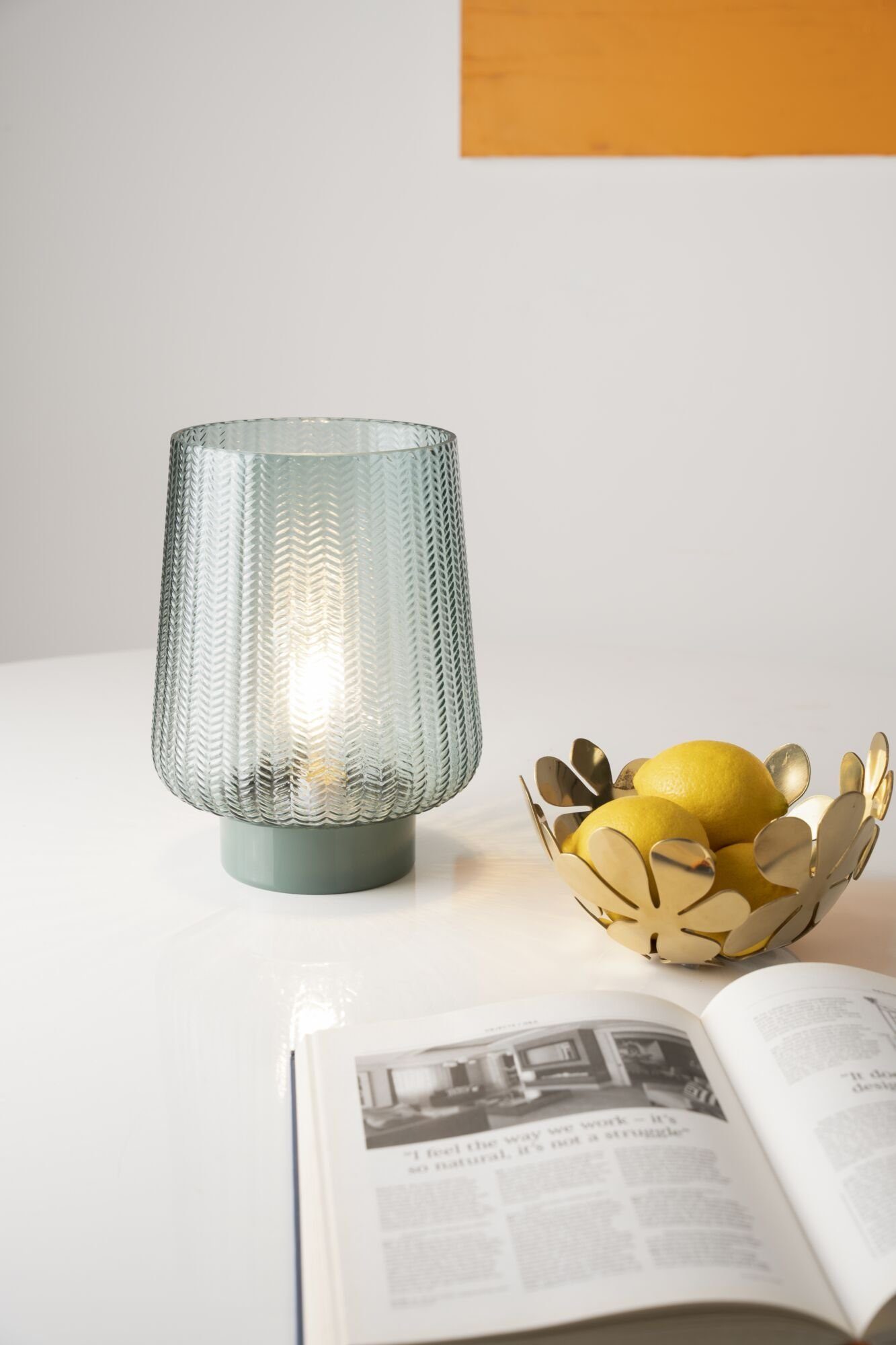 Pauleen LED Tischleuchte Pretty Glamour mobile Türkis, Leuchtmittel wechselbar, Warmweiß, E27, Timer Batterie