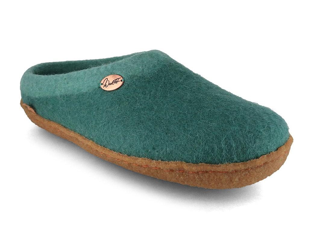 WoolFit Sherpa unisex Filzpantoffeln mit Gummisohle und Fußbett Hausschuh zweifarbig handgefilzt aus 100% Wolle