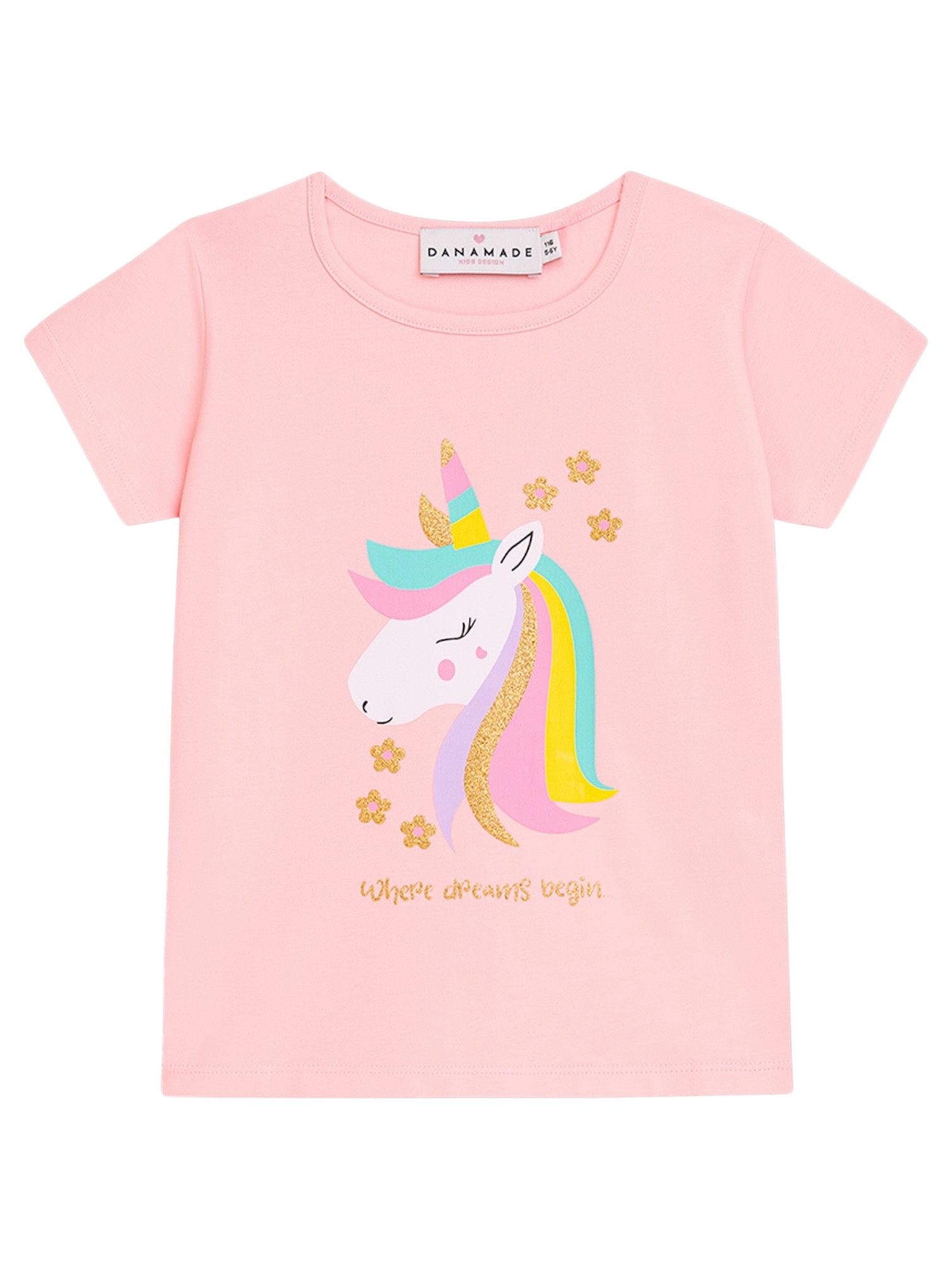 DANAMADE T-Shirt DCAROLINE (1-tlg) Mädchen T-Shirt mit Einhorn-Print