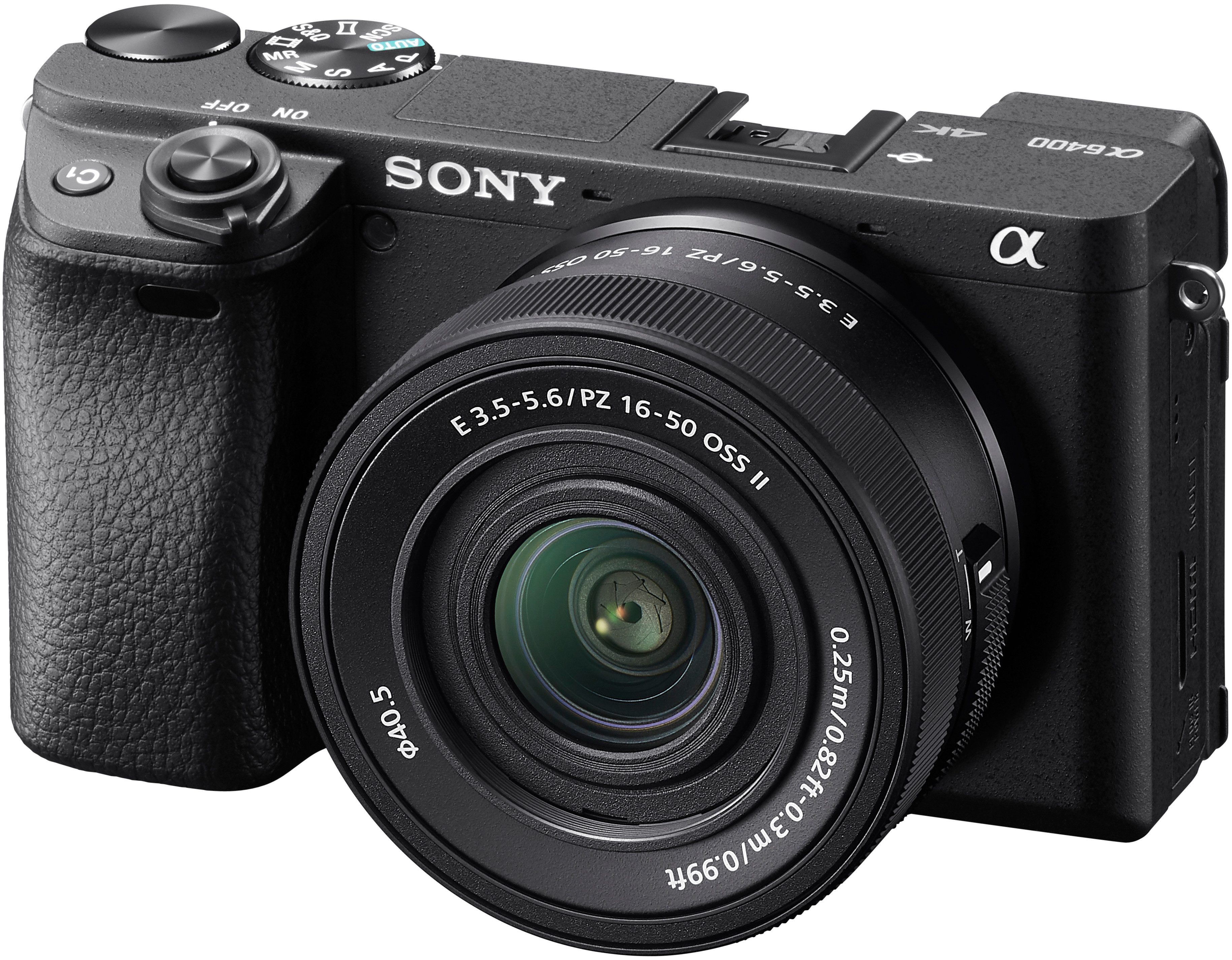 Sony Set: SELP18105G Objektiv + Alpha 6400AKB APS-C Systemkamera (SELP16502, SELP18105G, 24,2 MP, Bluetooth, NFC, WLAN)