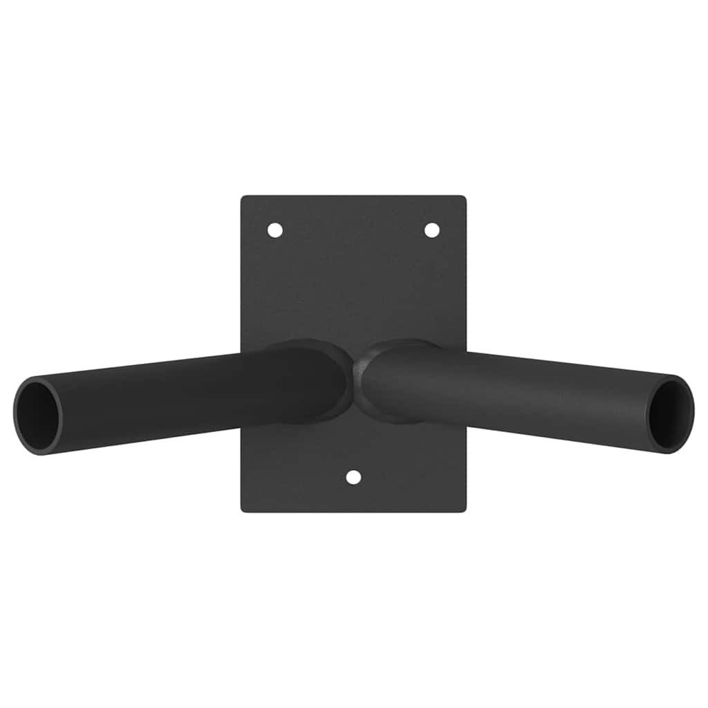vidaXL Tandemstangen-Halterung Fahnen Pole Holde Schwarz 11,5 x 7,5 x 0,2 cm Stahl, (1-St)