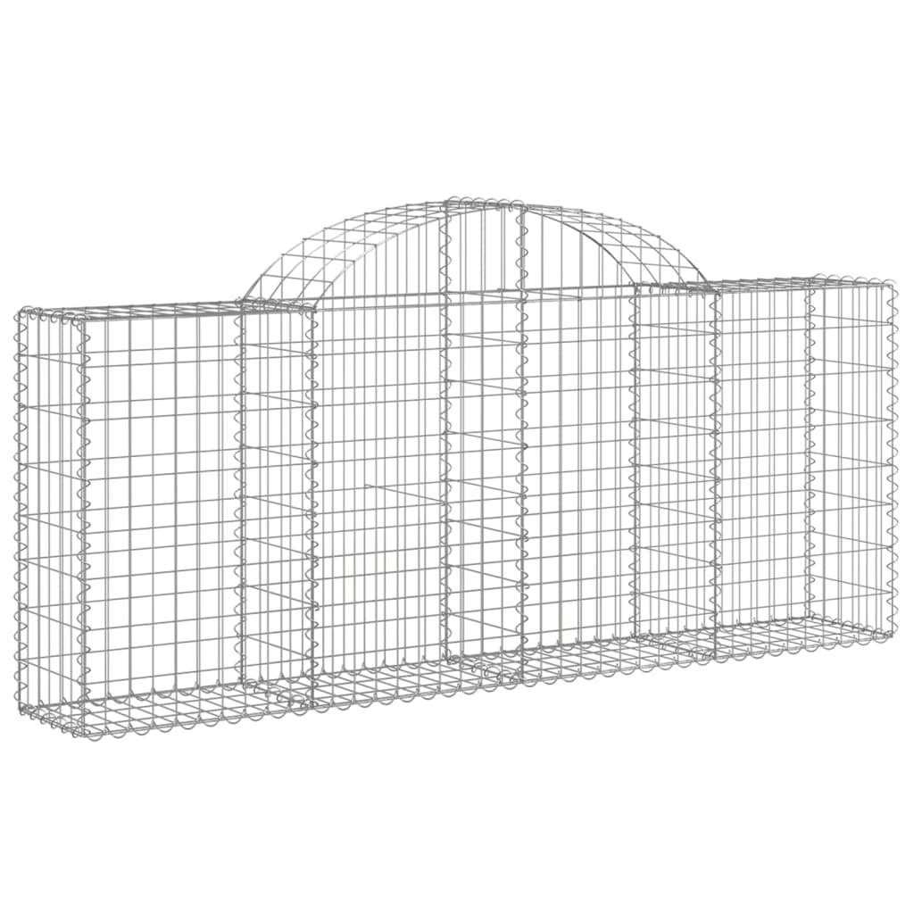 vidaXL Blumentopf Gabionen mit Hochbogen 40 Stk. 200x30x80/100cm Verzinktes Eisen (40 St)