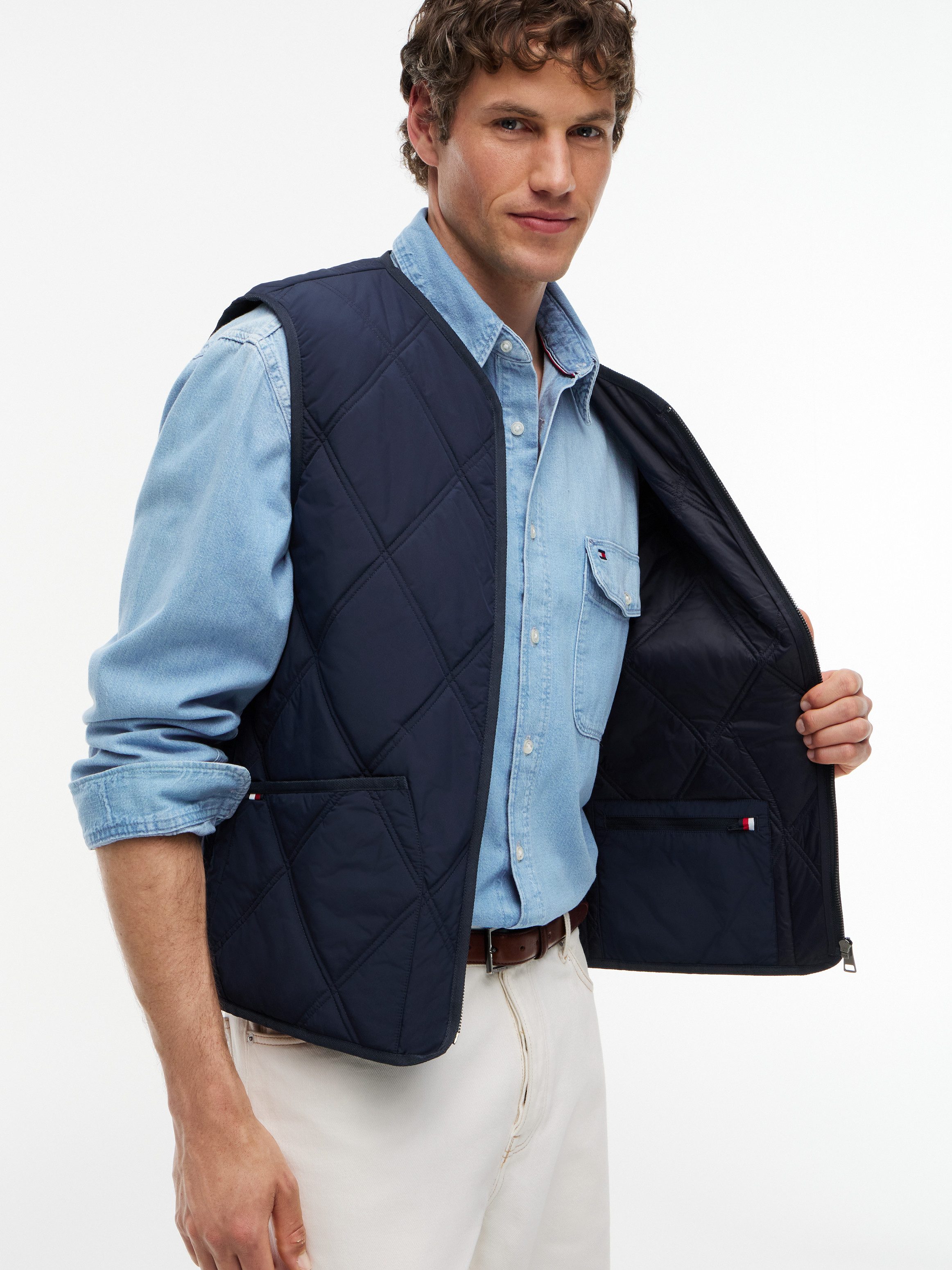 Tommy Hilfiger Steppweste DIAMOND QUILT mit Rautensteppung und Reißverschluss