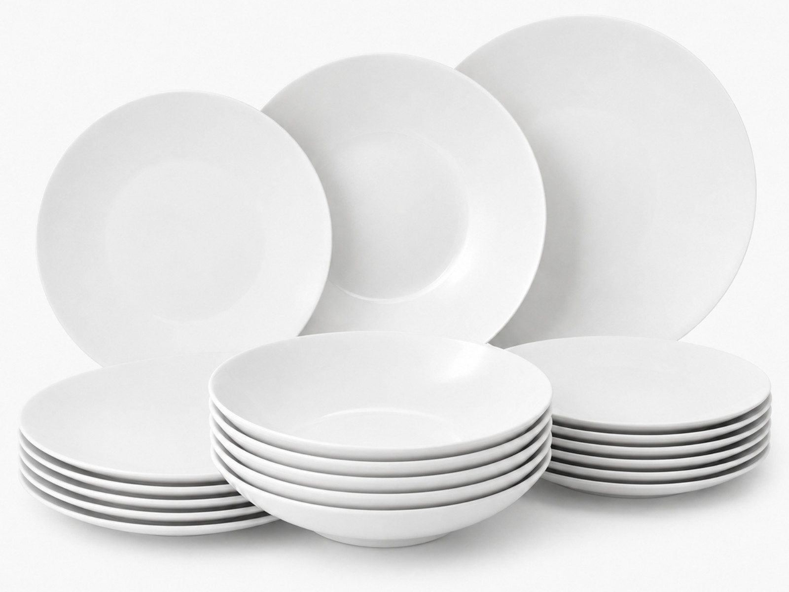 Rosenthal Geschirr-Set TAC Gropius Weiss Teller-Set 18tlg, Porzellan