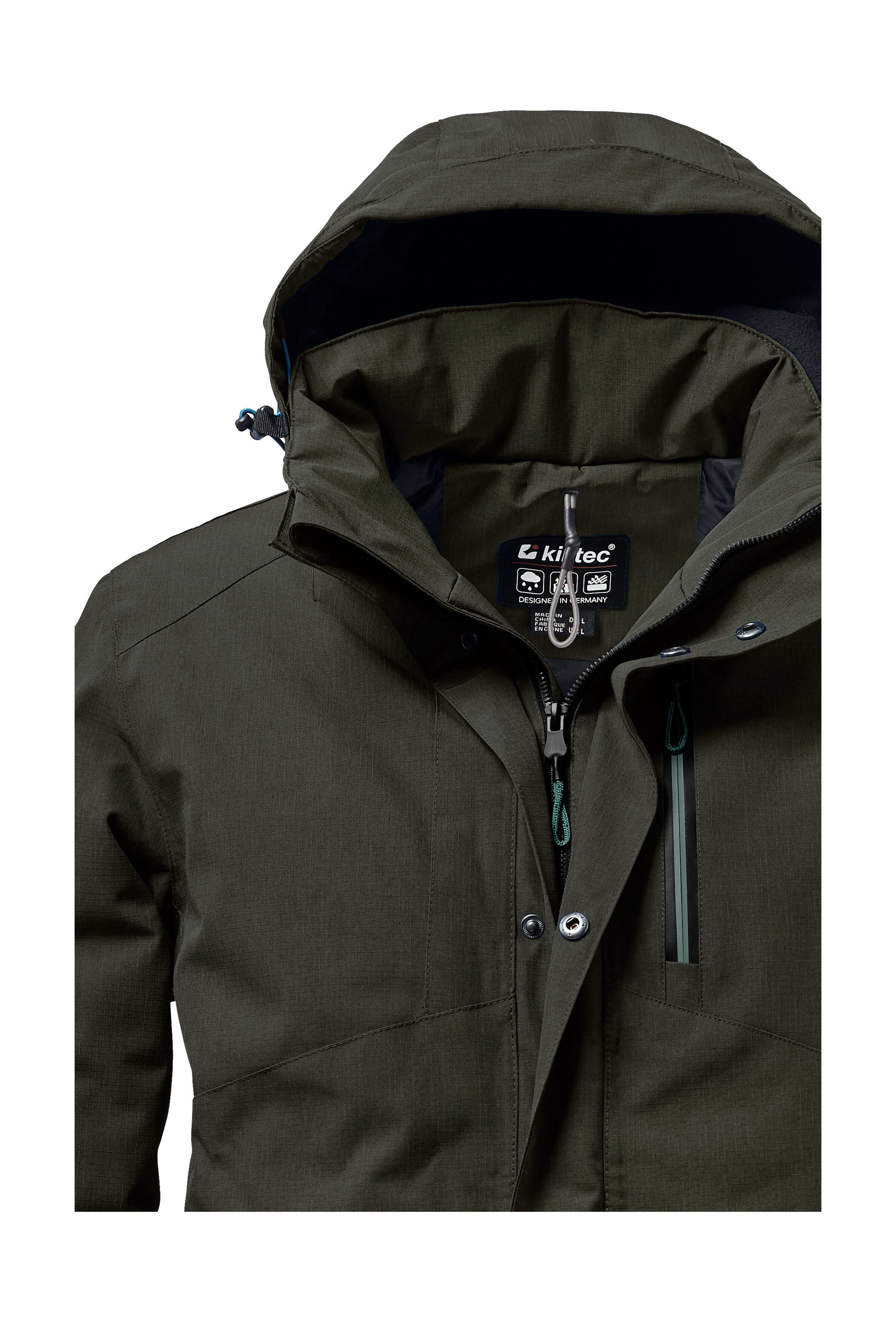 Killtec Outdoorjacke KOW 161 MN JCKT Wasser- und winddichte Funktionsjacke mit abnehmbarer Kapuze – Bild 3 von 5