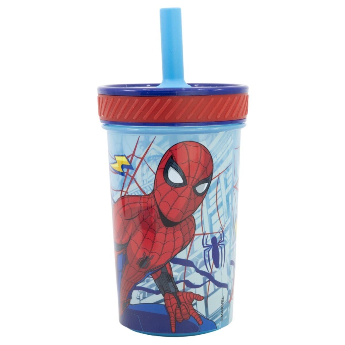 Spiderman Trinkflasche Spiderman Kippsicher Trinkbecher PP 370ml Drop Safe Smartgrip-System