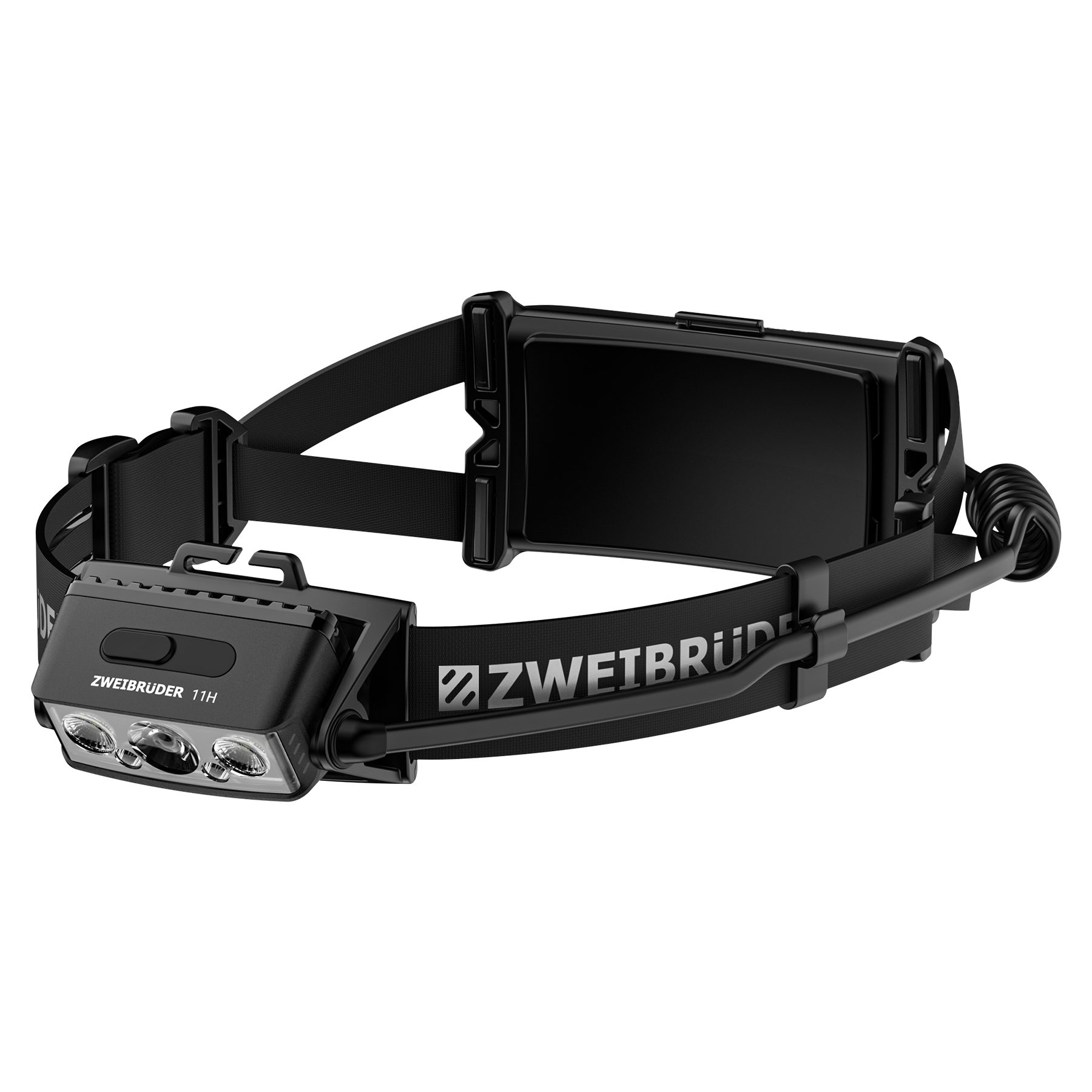 Zweibrüder LED Stirnlampe ZB11H, Focus-Function aufladbar / USB-C Aluminium Rotlicht + Rücklicht (rot)