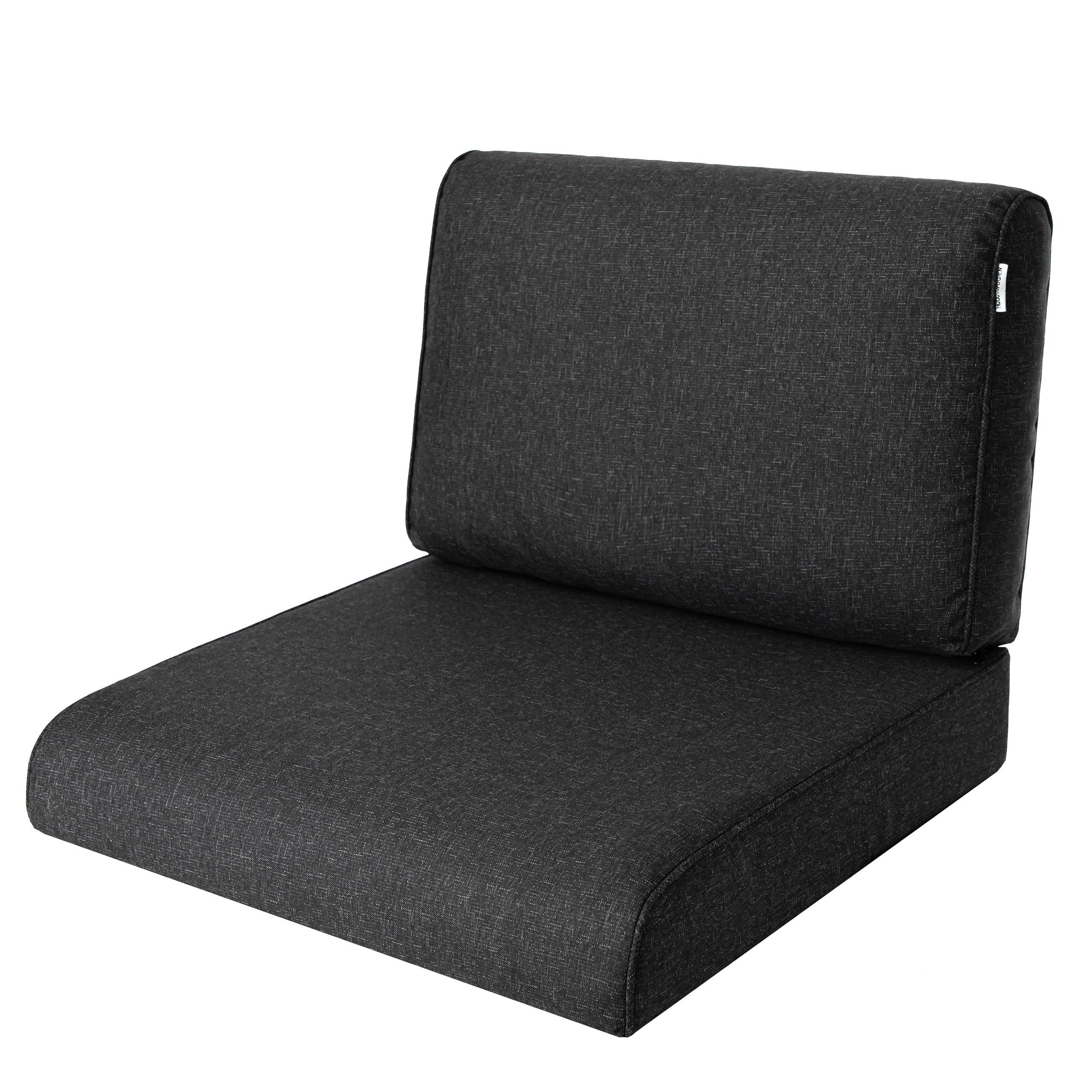 Hobbygarden Sitzkissen und Rückenlehne für Rattanmöbel – 2-teilig (Sitz + Rückenlehne), 50x50, 60x60, 70x70cm – wasserabweisend, Anti-Rutsch, Indoor & Outdoor