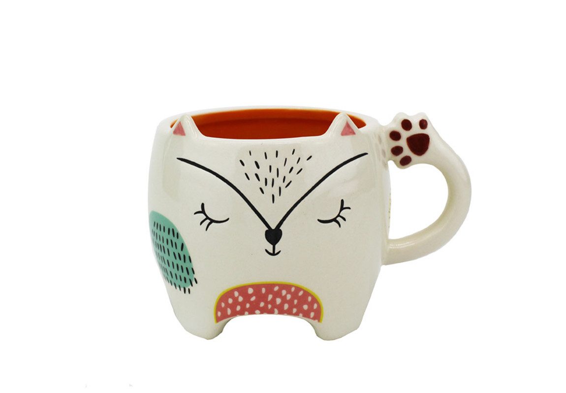 Winkee Кружки Pet Art Katze Eule Löwe Kaffeebecher, Keramik, ca. 11 x 13,5 x 9,5 cm, für ca. 400 ml