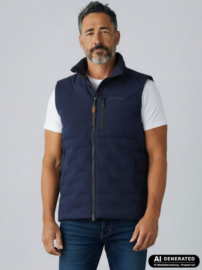 Dry Fashion Steppweste Nordstrand Herren Weste gesteppt Stehkragen - Herrenweste Outdoorweste Wind- & Wasserabweisend, leichter Tragekomfort, 2-Wege-Reißverschluss