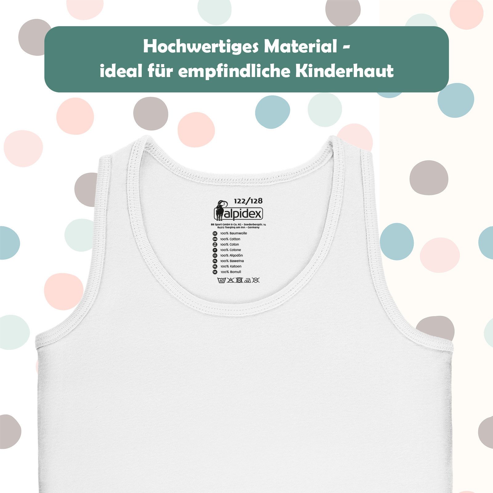 ALPIDEX Unterhemd ALPIDEX Mädchen Unterhemd 5er Set 100% Baumwolle – Bild 4 von 5