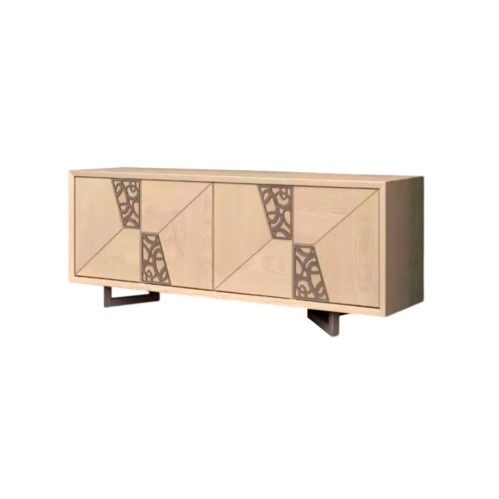 Xlmoebel Sideboard Luxuriöse Wohnzimmer-Kommode in Designer-Hellbraun aus edlem Holz (1 St., Sideboard), Hergestellt In Italy
