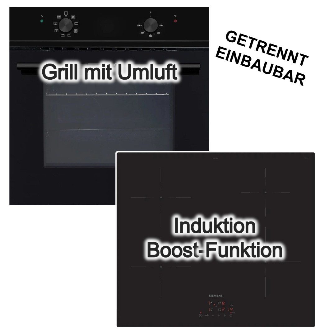 Wolkenstein Backofen-Set Einbaubackofen ECO+ Siemens Induktionskochfeld powerBoost touchControl