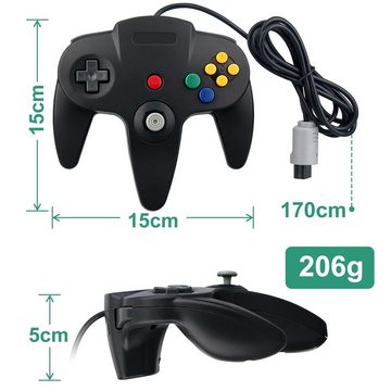 Welikera Gamepad für N64-Konsole System, Kabelgebunden Controller
