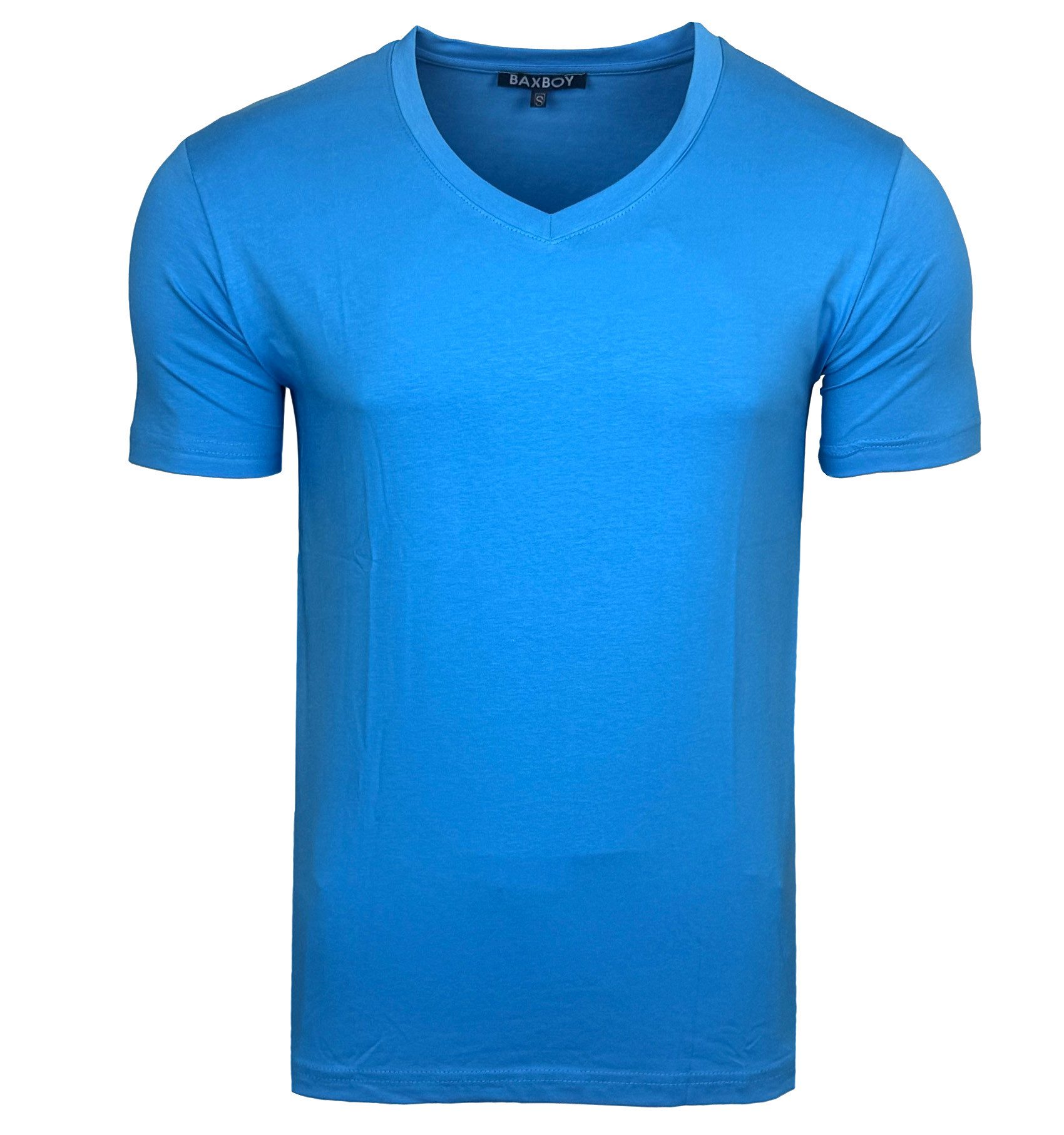 Baxboy T-Shirt Baxboy tiefer V-Ausschnitt Uni Basic Herren Kurzarm T-Shirt V-66 – Bild 2 von 4