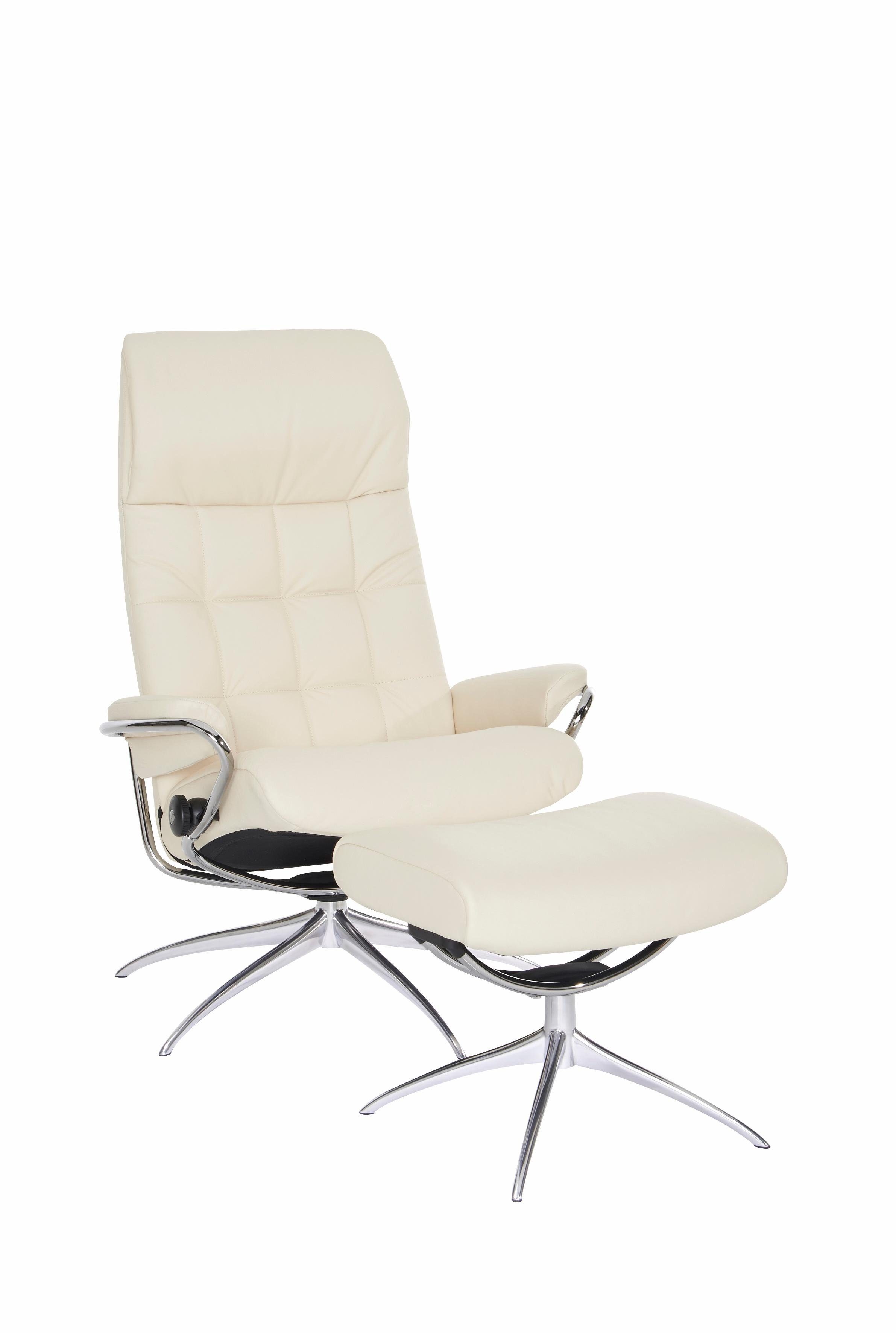 Stressless® Relaxsessel London (Set, Relaxsessel mit Hocker), mit Hocker, High Back, mit Star Base, Gestell Chrom