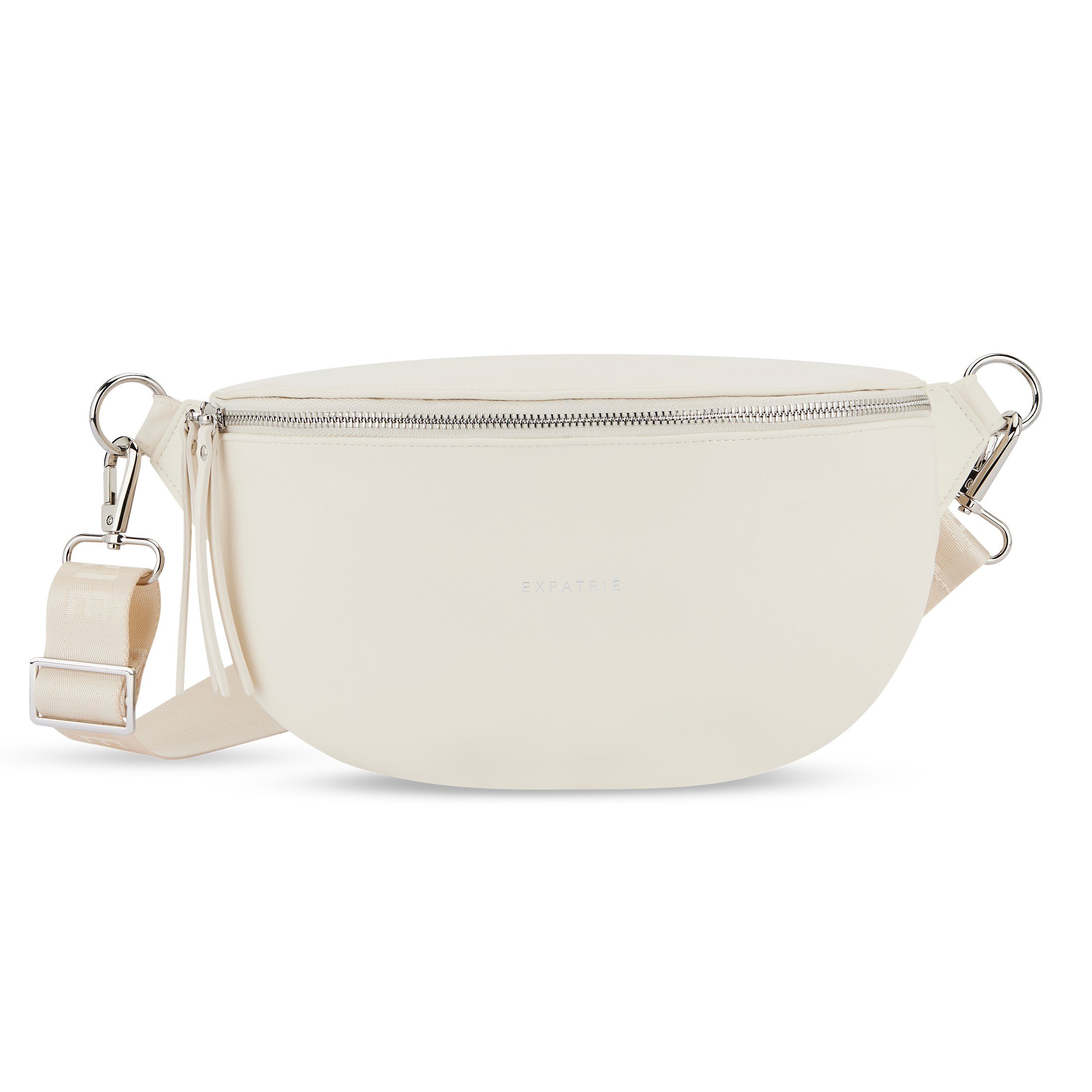 Expatrié Gürteltasche Alice Medium Bauchtasche, Hochwertiges Kunstleder, Wasserabweisend Cream | Gürteltaschen