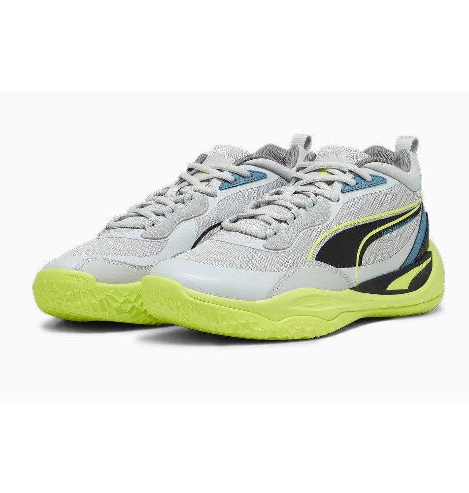 PUMA Indoor-Hallenschuhe Playmaker Pro grau/lime Herren Badmintonschuh