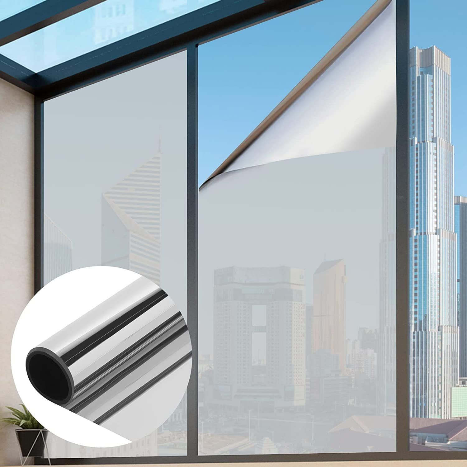 Fensterfolie »Spiegelfolie Selbstklebend Sonnenschutz Fenster Folie  Sichtschutz Gold Silber UV«, Caitong online kaufen | OTTO
