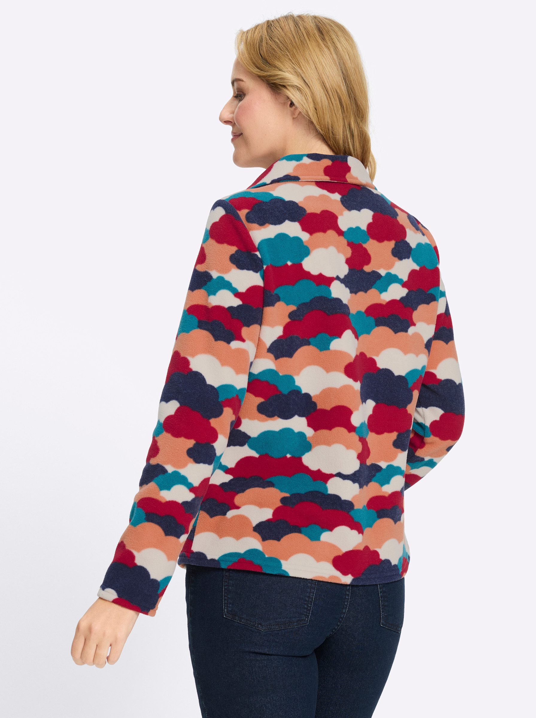 Sieh an! Fleeceshirt Fleece-Shirt Langarm Länge ca. 66 cm
