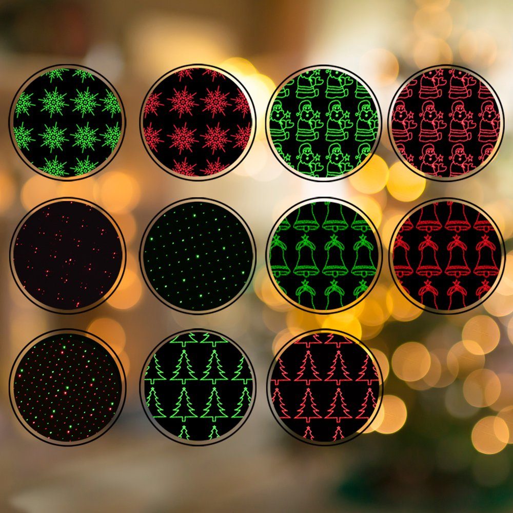 monzana Gartenleuchte, Innen fest Projektor LED verbaut, LED Projektor, mehrfarbig, Weihnachtsdeko Außen Weihnachten Timer