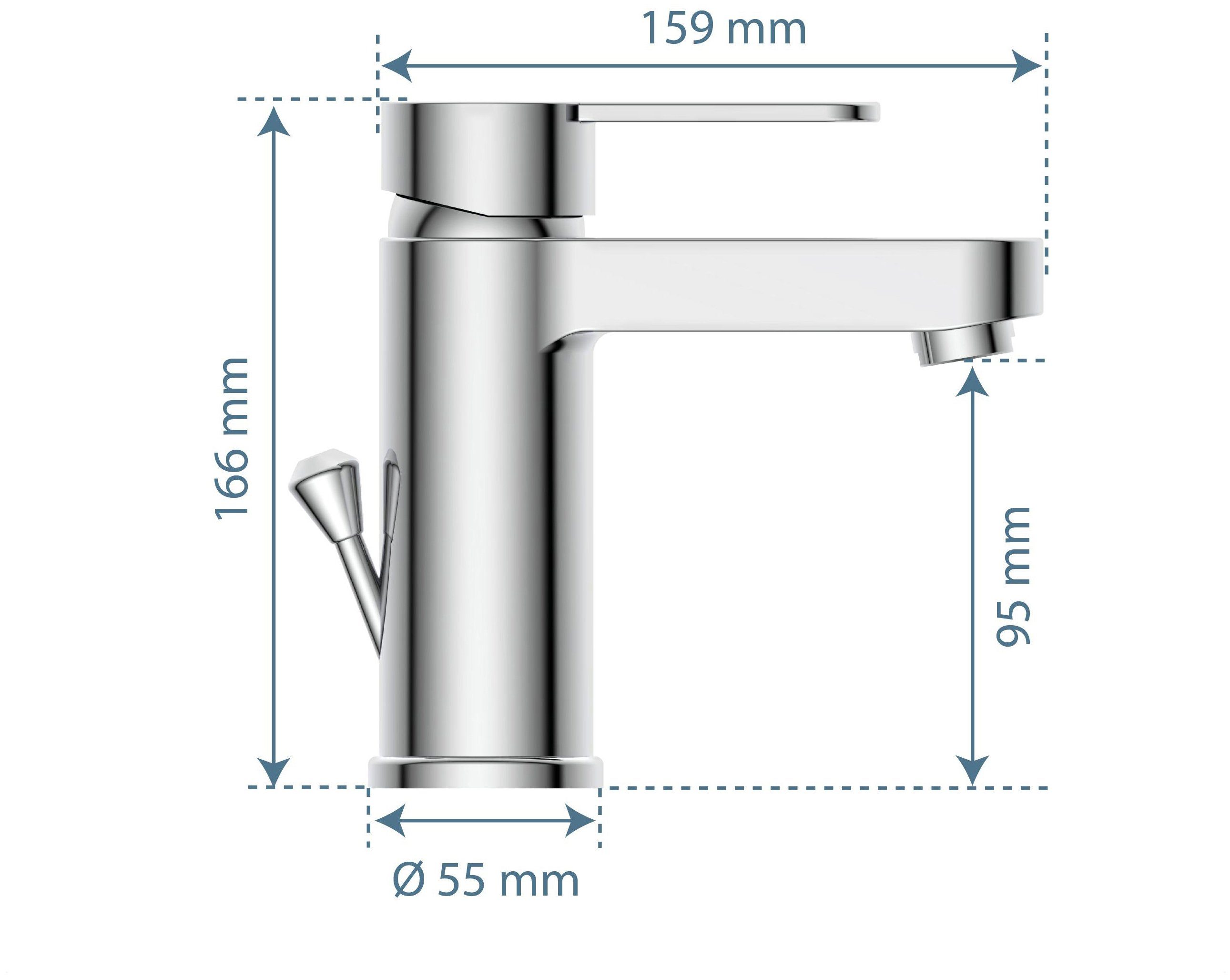 Schütte Waschtischarmatur ELEPHANT inkl. Exzenter, Marken-Mischdüse, leichte Montage