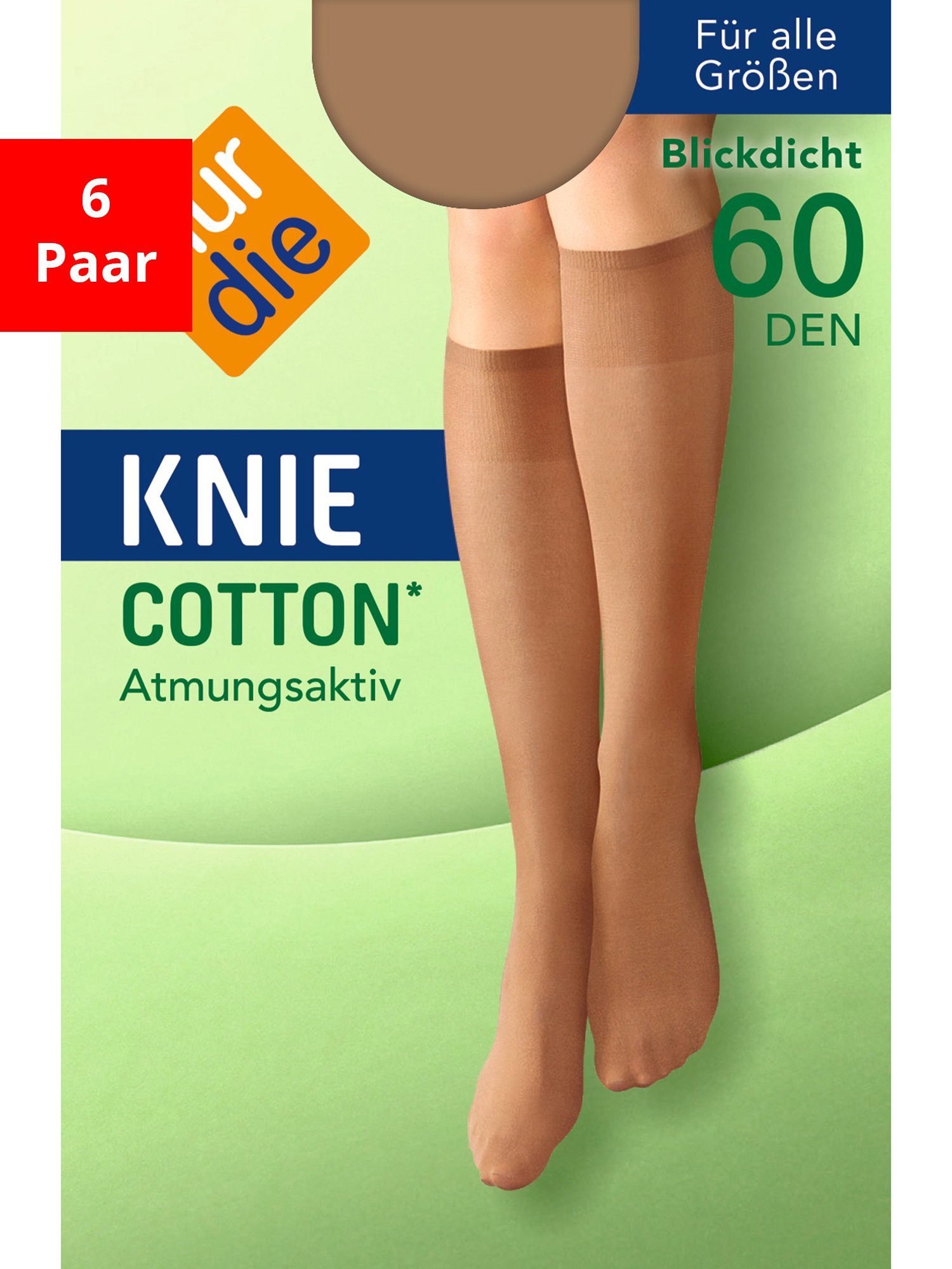 Nur Die Kniestrümpfe Kniestrümpfe Cotton 60 DEN (6-Paar)