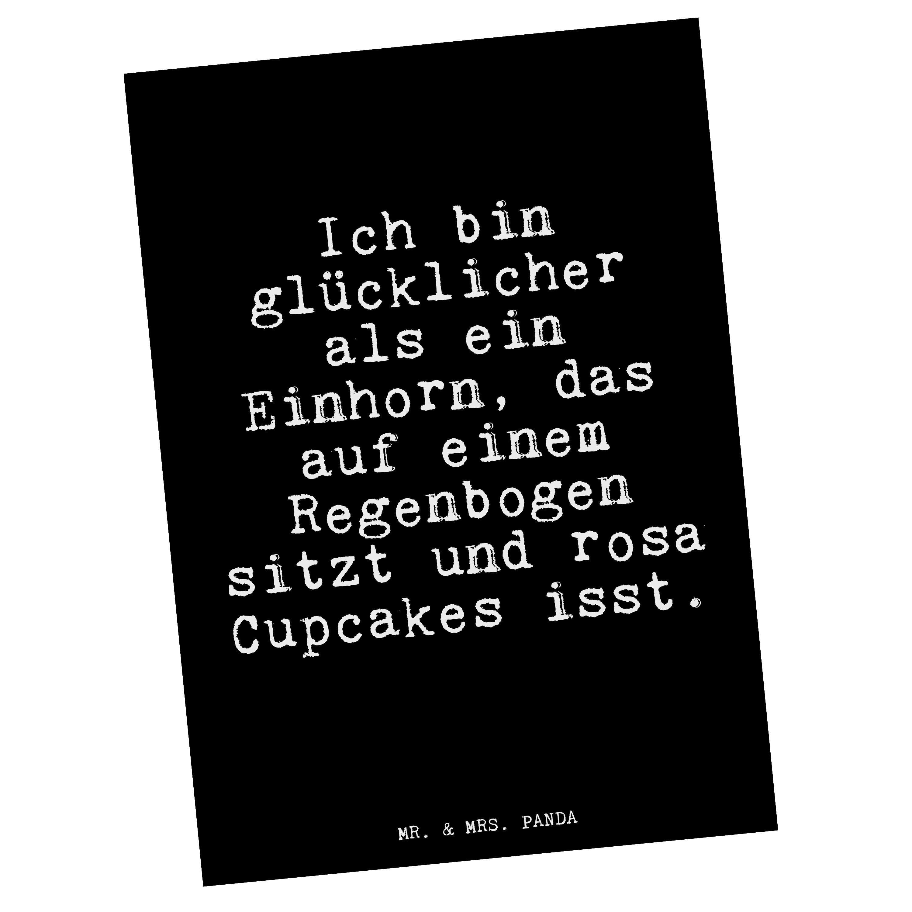 Mr. & Mrs. Panda Postkarte »Ich bin glücklicher als... Schwarz